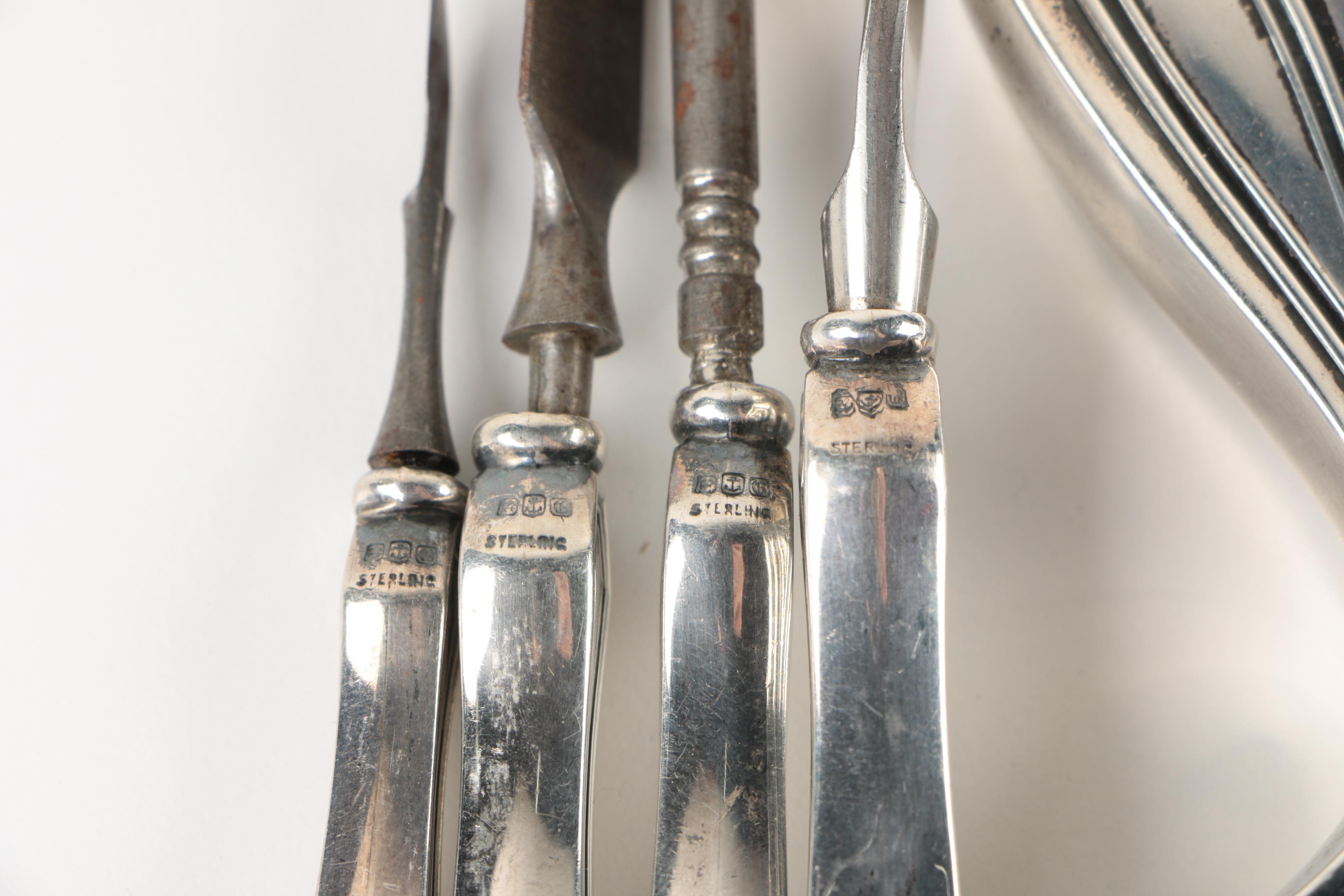 Gorham "Etruscan" Sterling Silver Handled Vanity Items, 20th Century