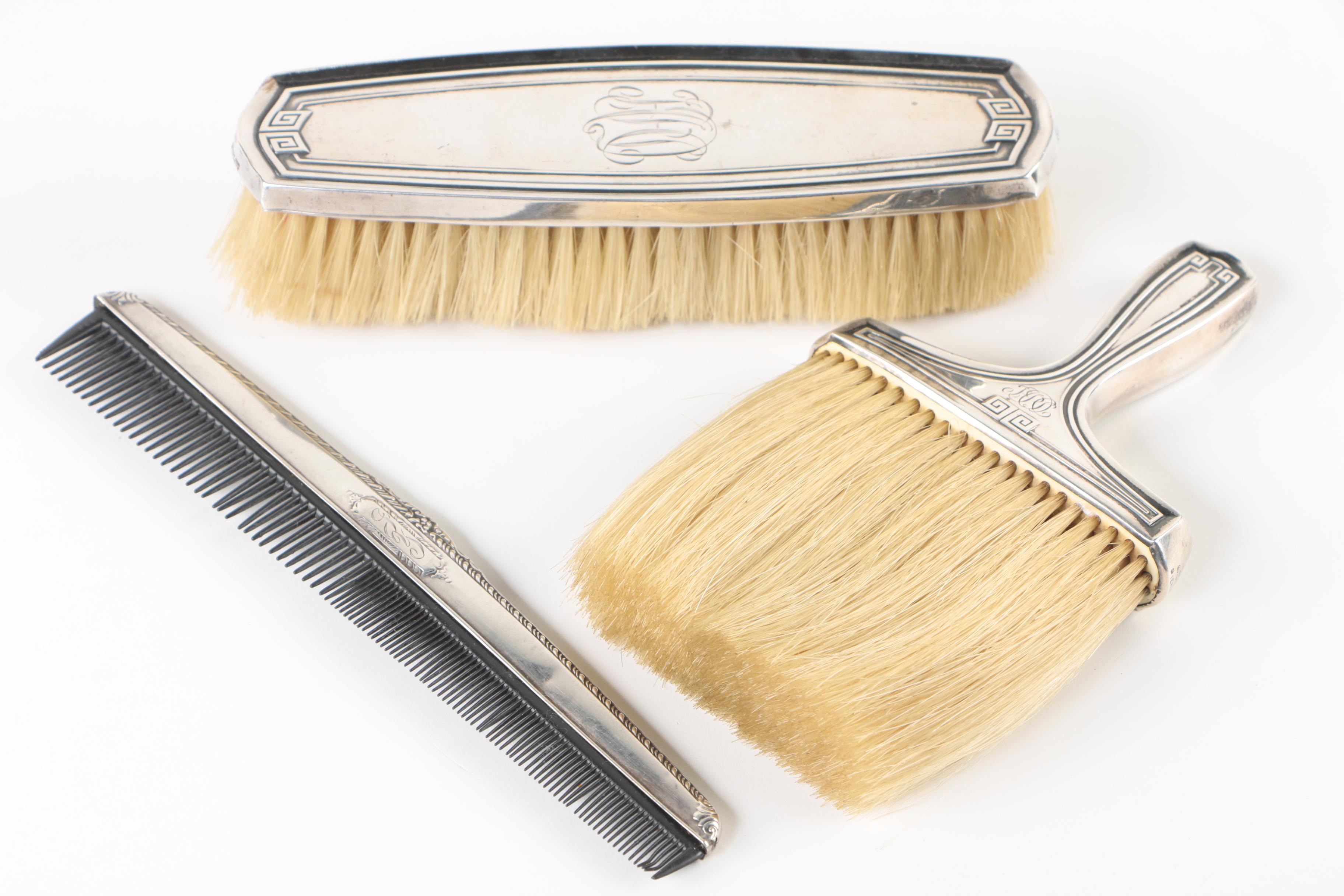 Gorham "Etruscan" Sterling Silver Handled Vanity Items, 20th Century