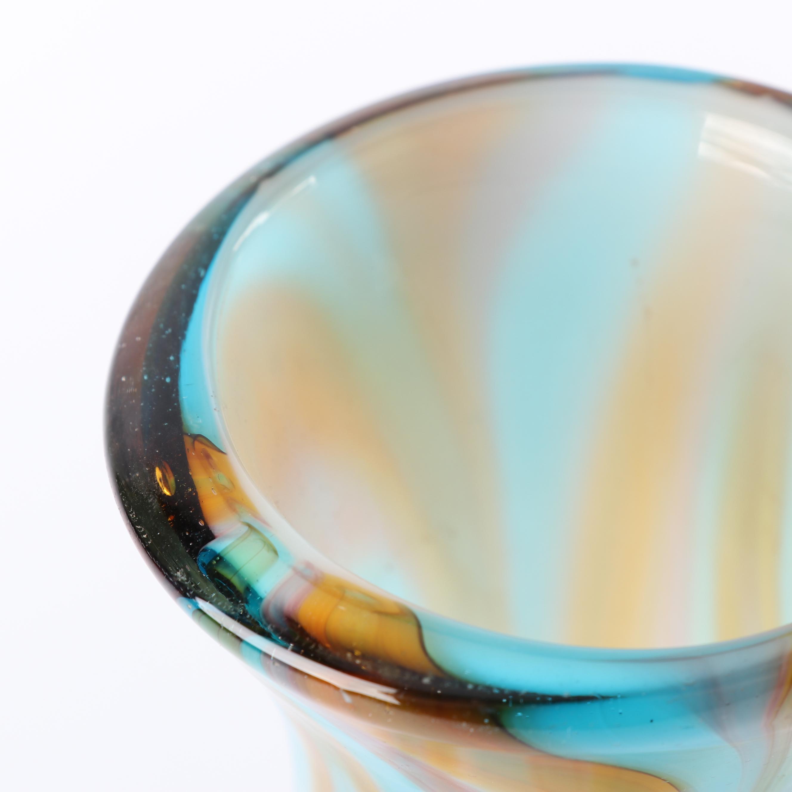 Murano Style Aventurine Bowl and Art Glass Vase