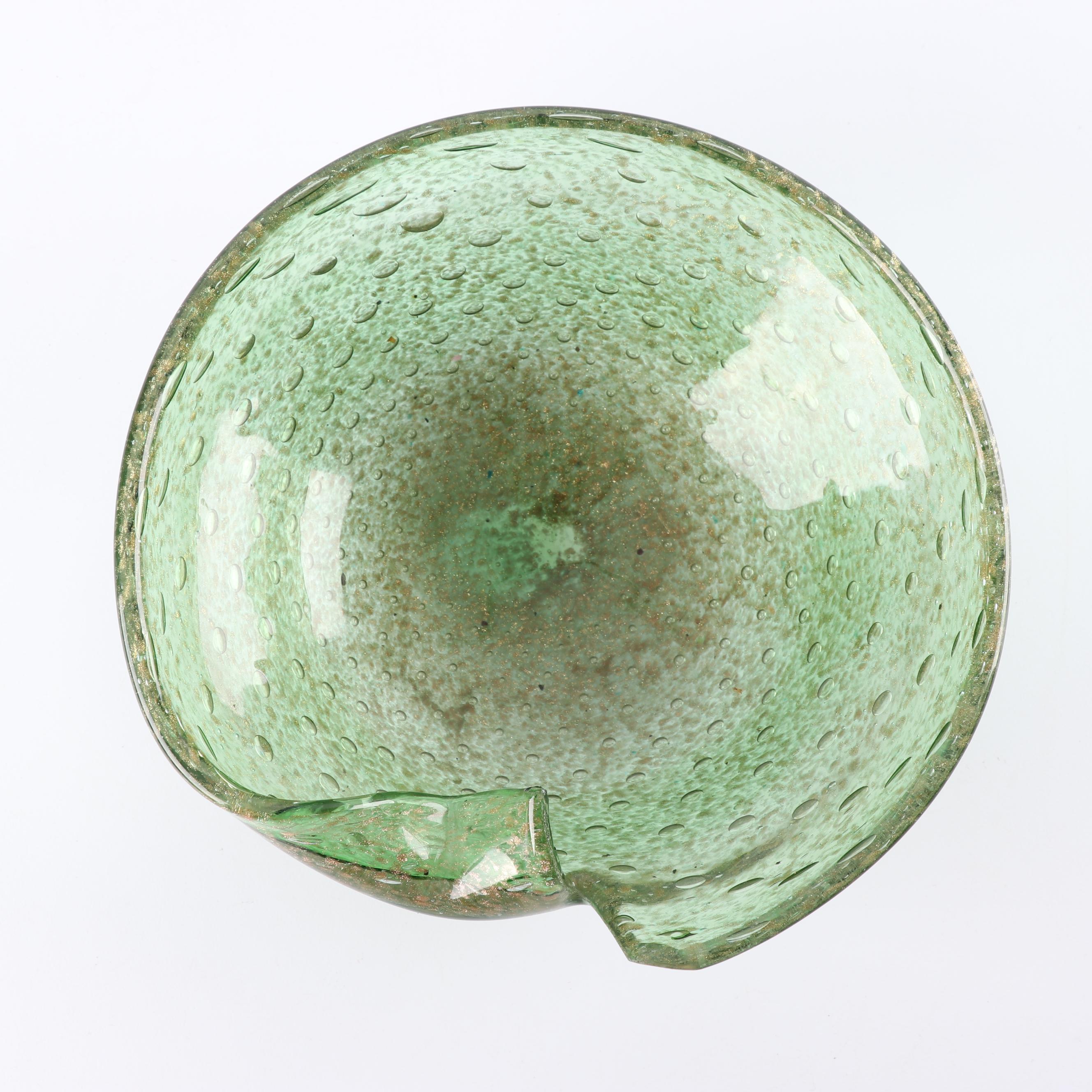 Murano Style Aventurine Bowl and Art Glass Vase