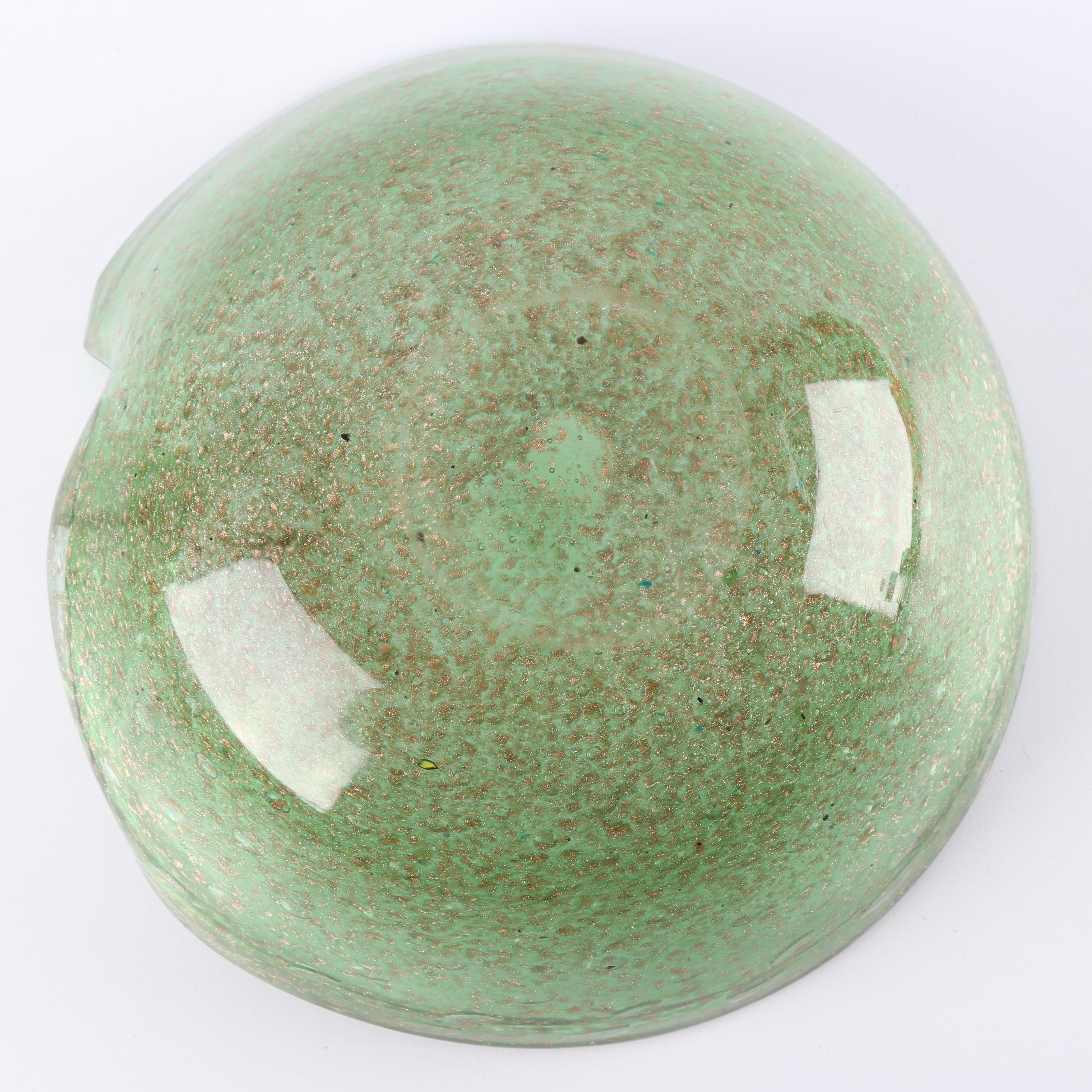 Murano Style Aventurine Bowl and Art Glass Vase