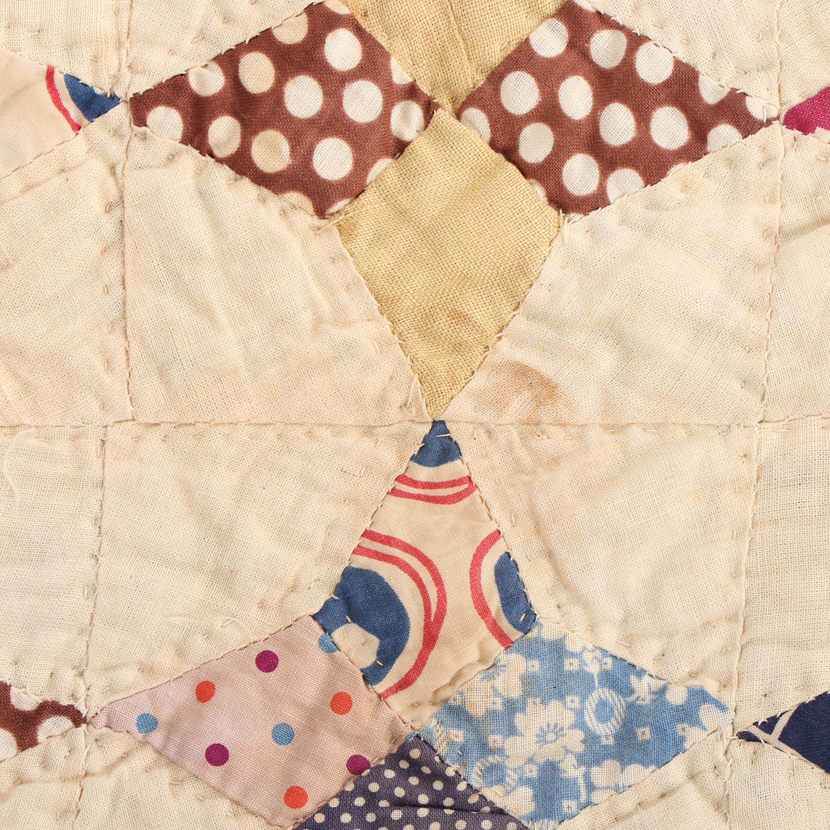 Handmade "Periwinkle Star" Quilt, Circa 1940's