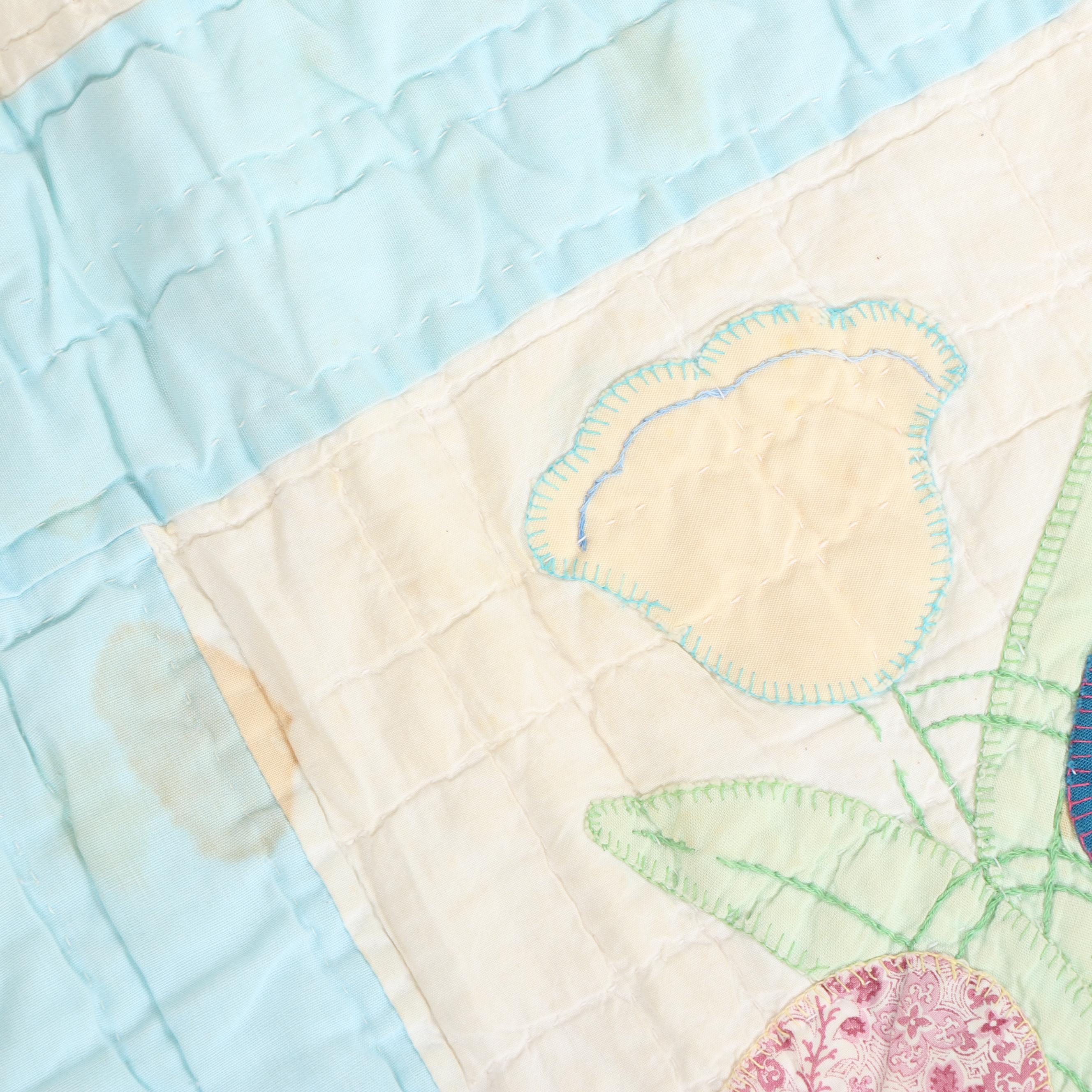 Handmade "Tulip" Applique Quilt