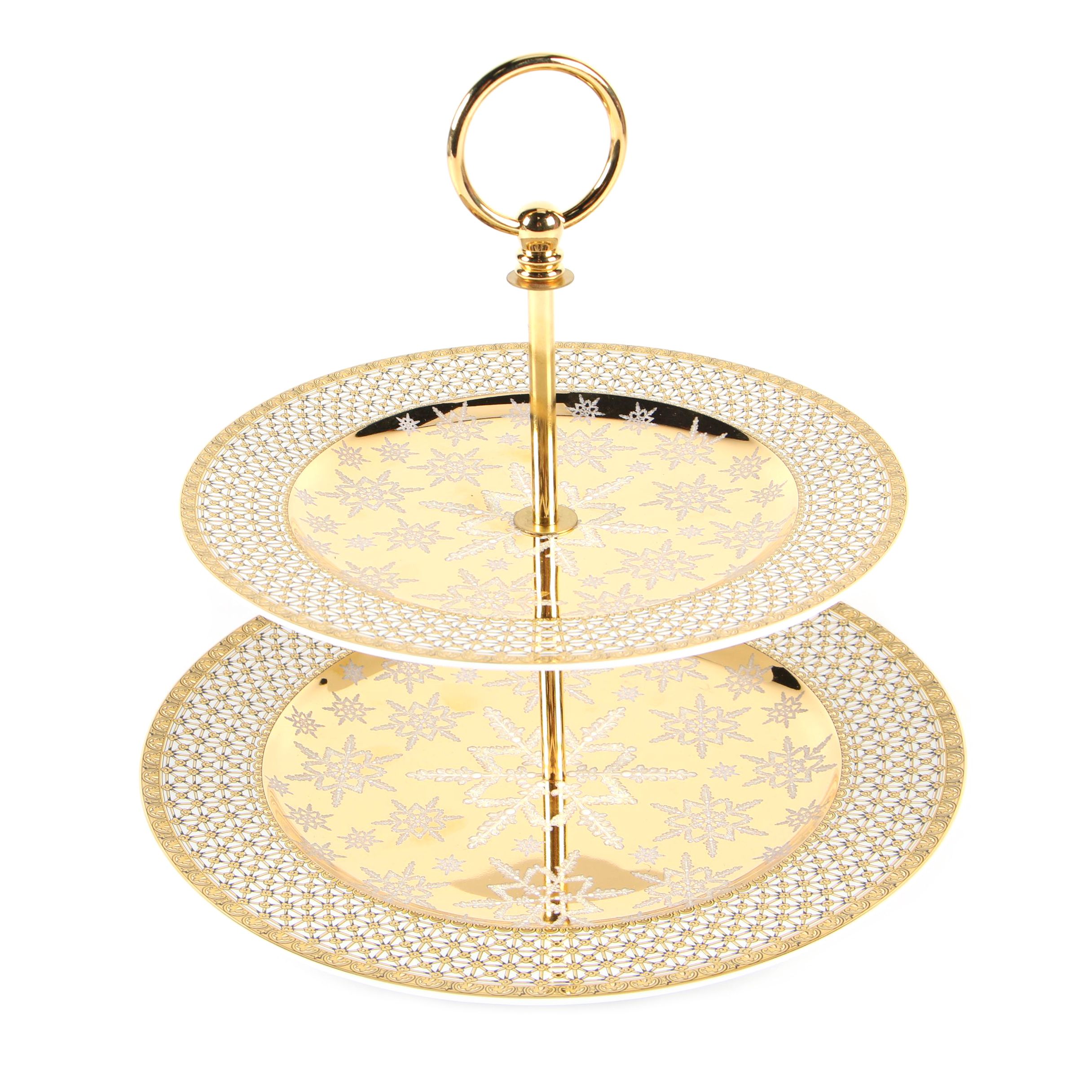 Rosenthal Versace "Christmas in Your Heart" Porcelain Two-Tiered Serving Tray