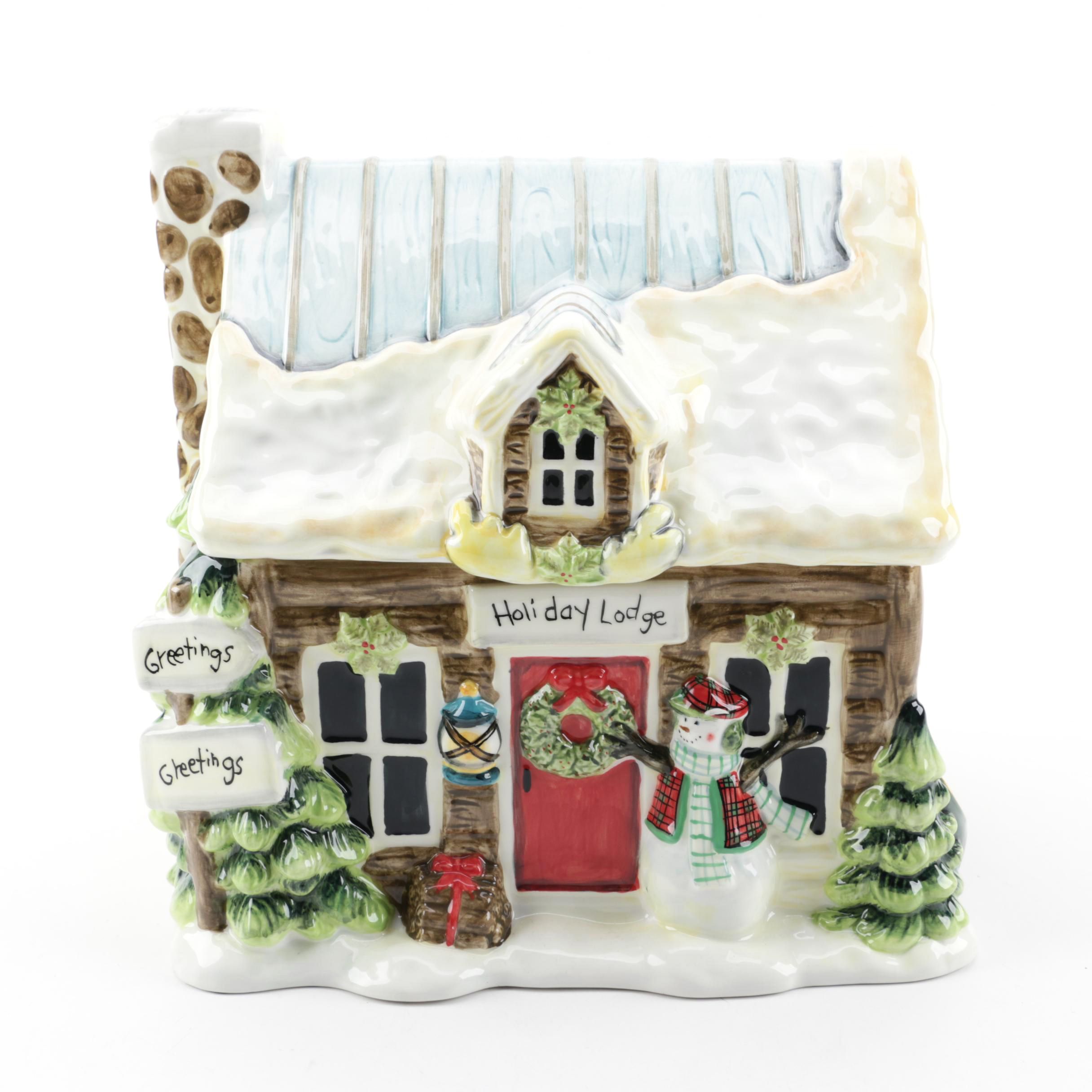 Susan Winget "Holiday Lodge" Ceramic Cookie Jar