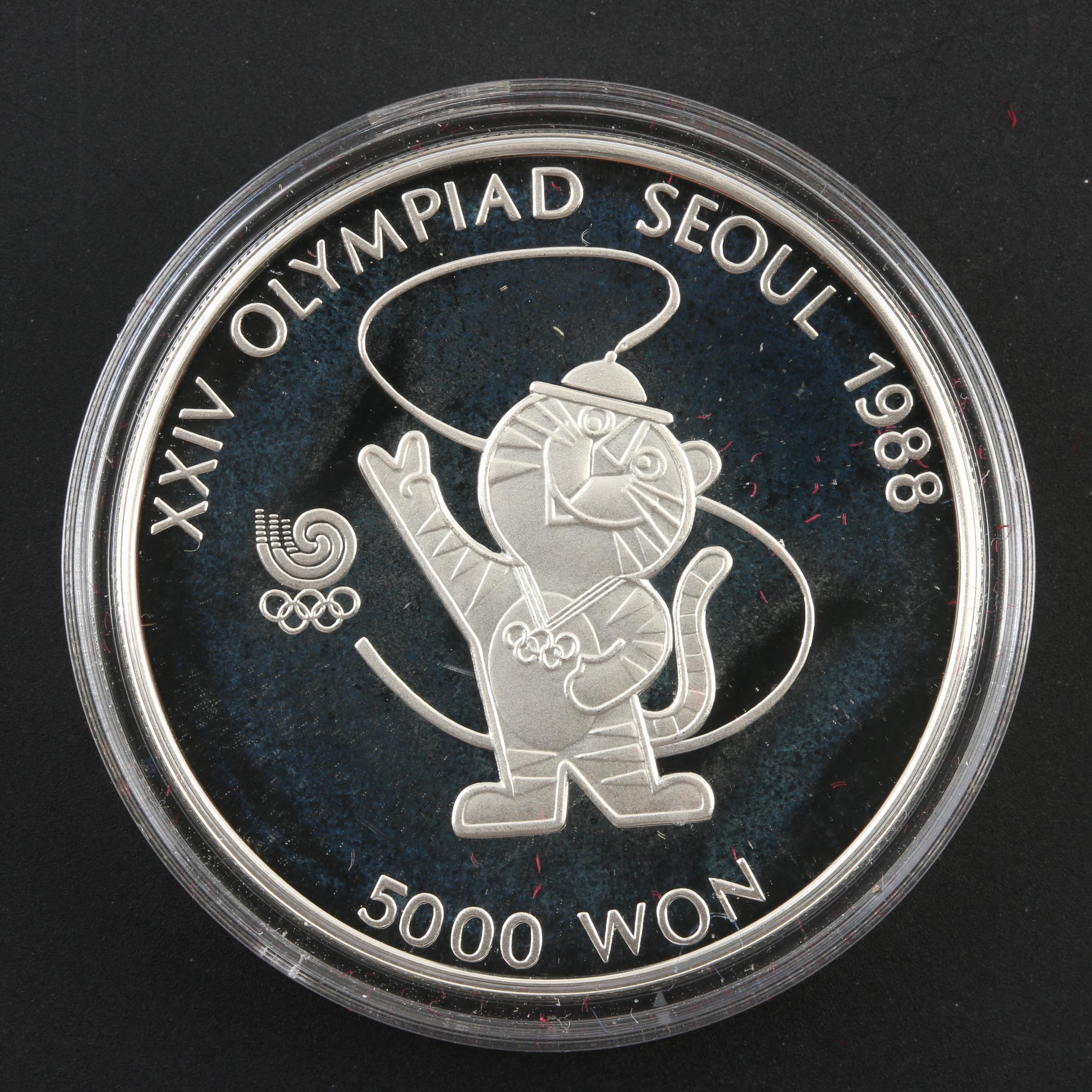 1988 Korea Seoul Olympics Commemorative Silver Proof Five Coin Set