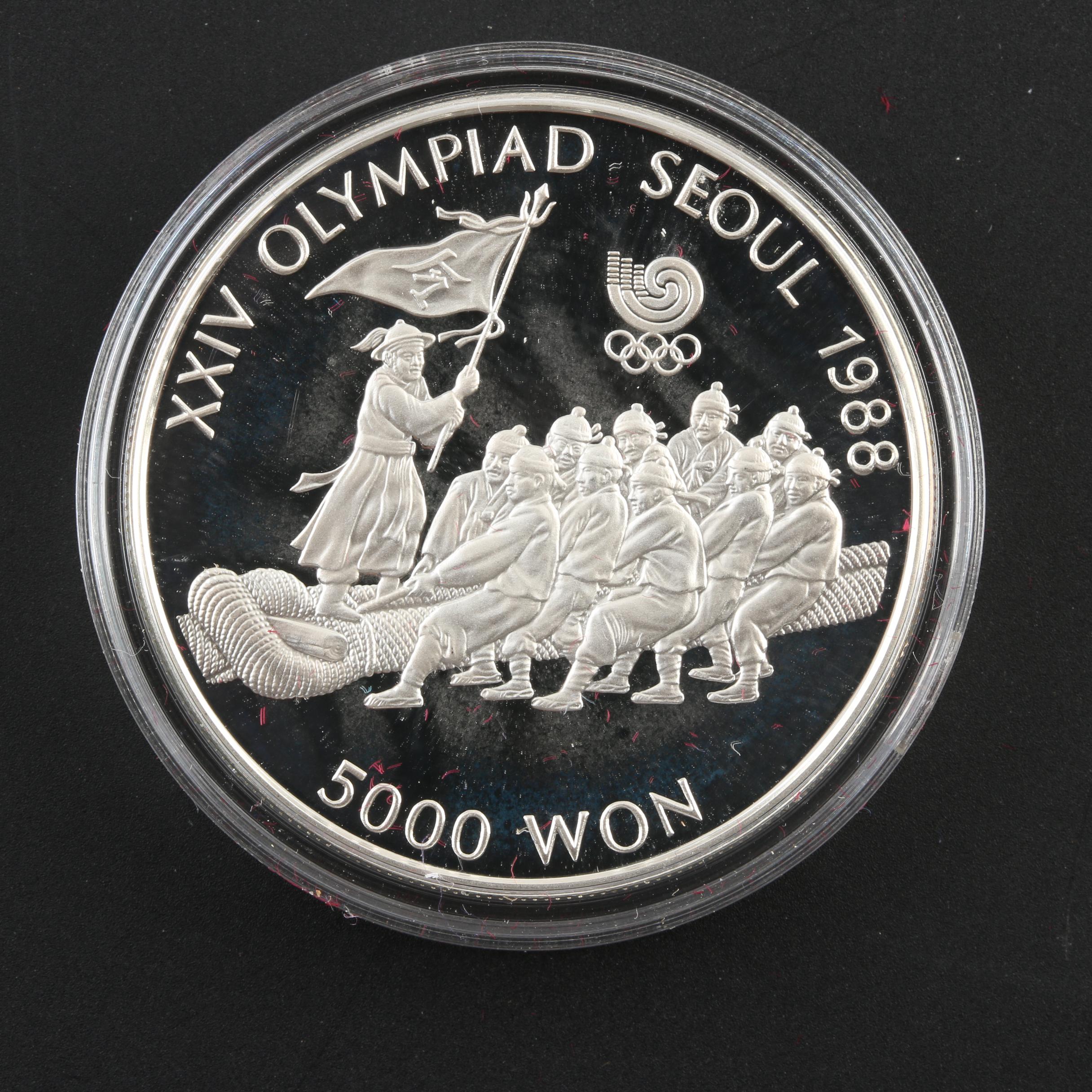 1988 Korea Seoul Olympics Commemorative Silver Proof Five Coin Set