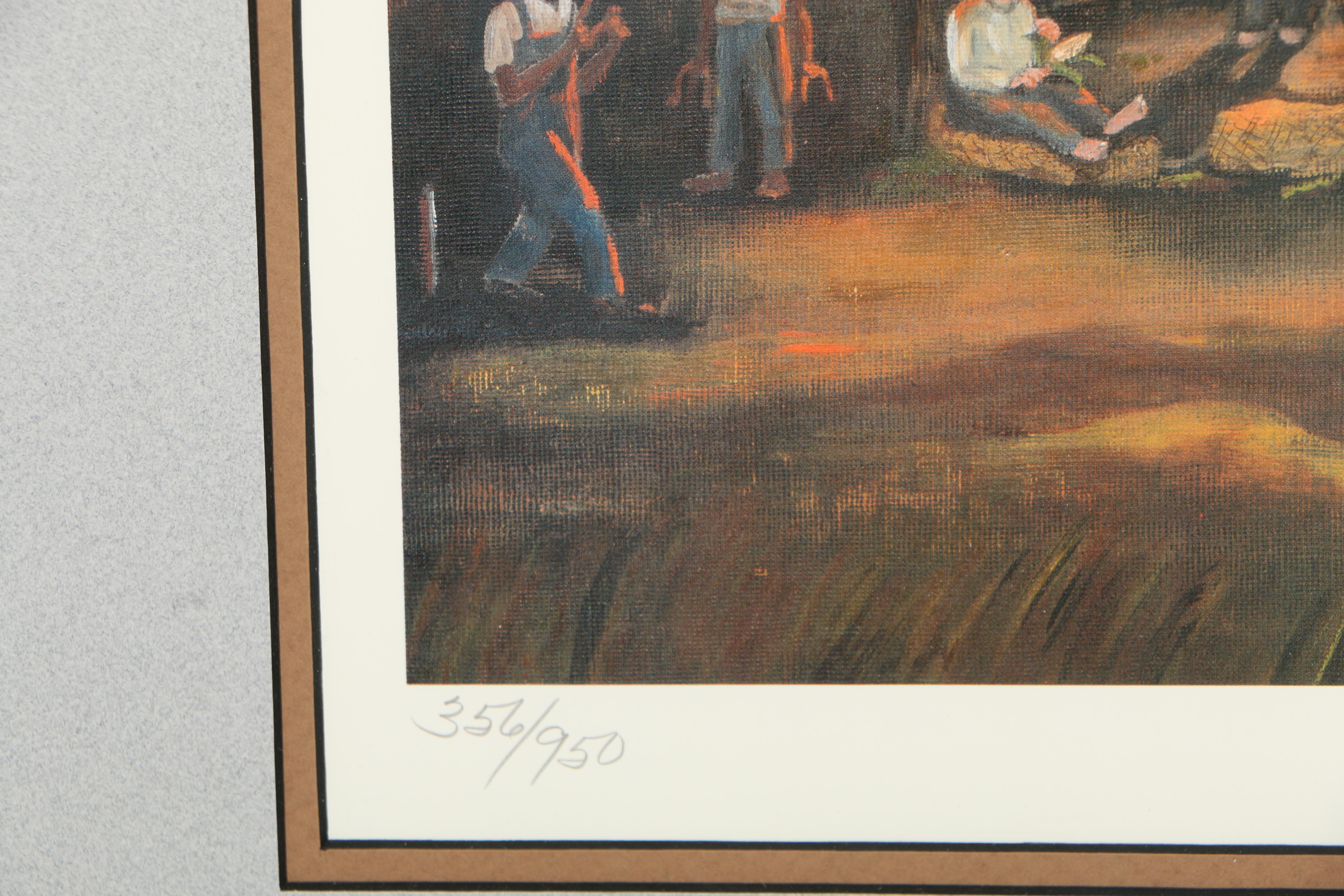 Nancy P. Compton Offset Lithograph "Sleeping at the Barn"