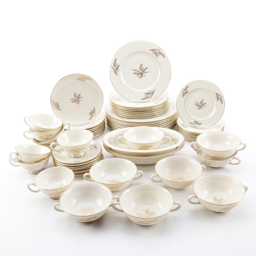 Mid to Late 20th Century Lenox "Harvest" Porcelain Dinnerware Service for Eight