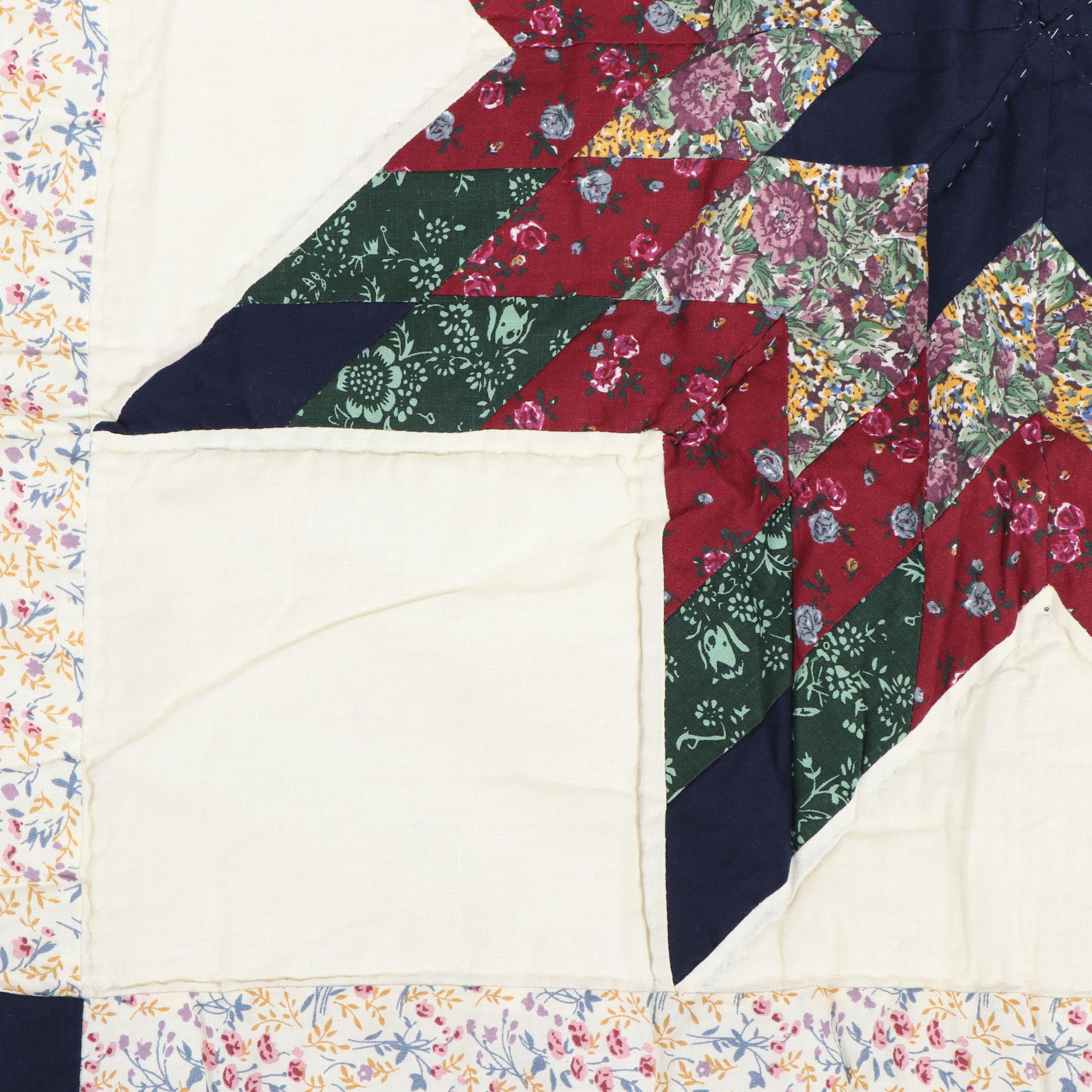 "Eight-Pointed Star" Handmade Quilt