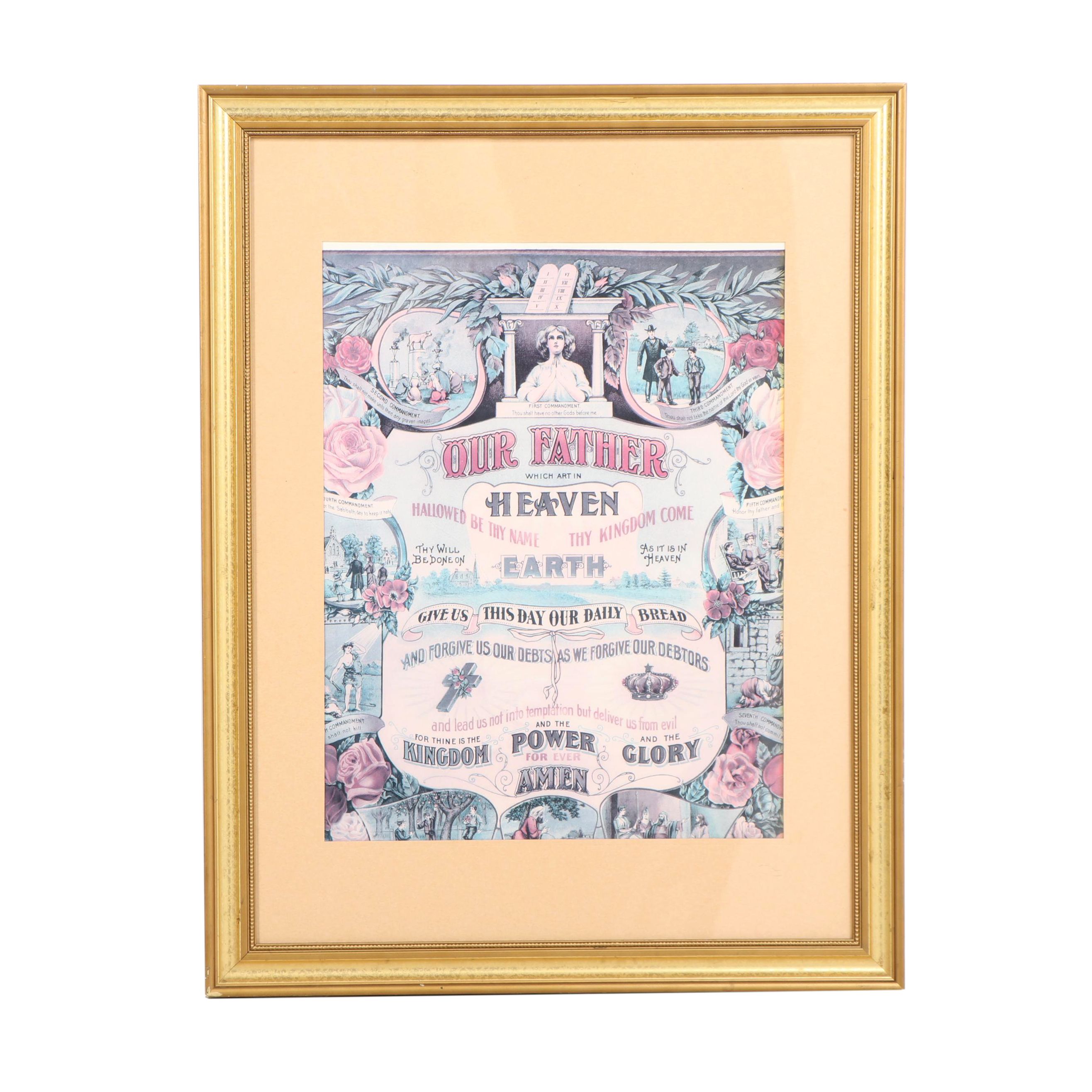 Offset Lithograph "The Lord's Prayer"