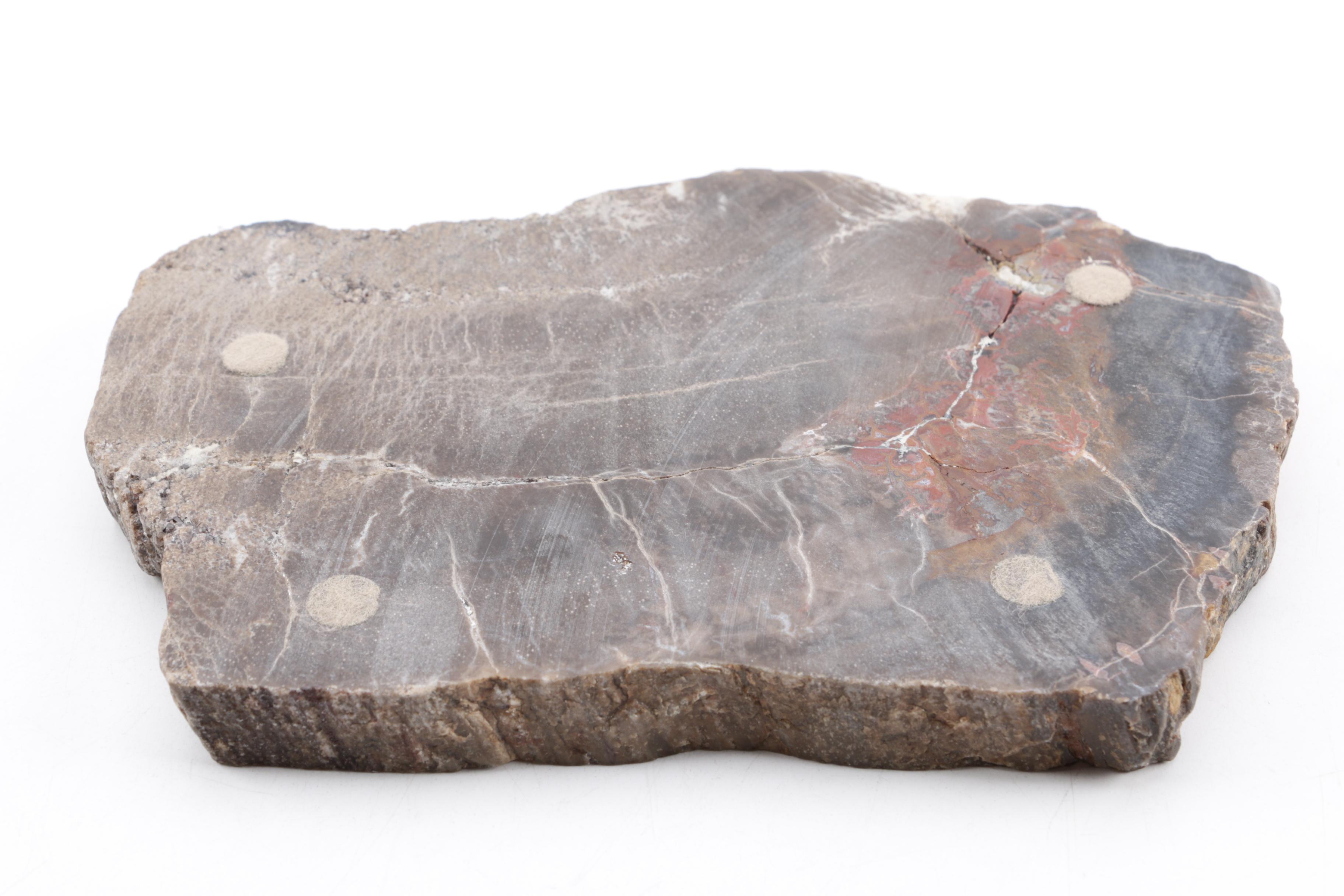 1972 Malcolm Moran Bronze and Enamel Sculptures with Polished Stone Slab