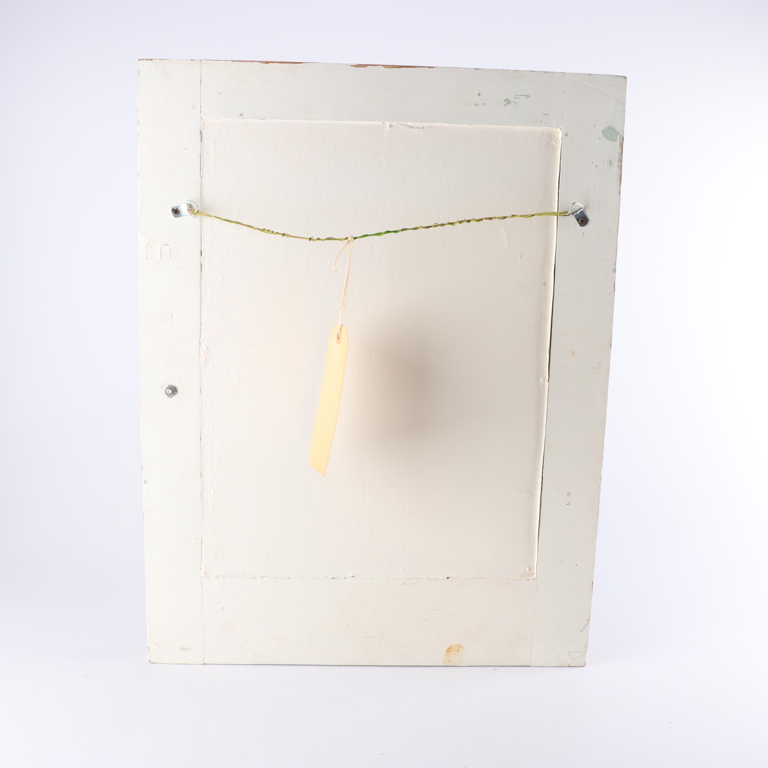 Porcelain Mosaic Wall Mirror on Repurposed Vintage Cabinet Door