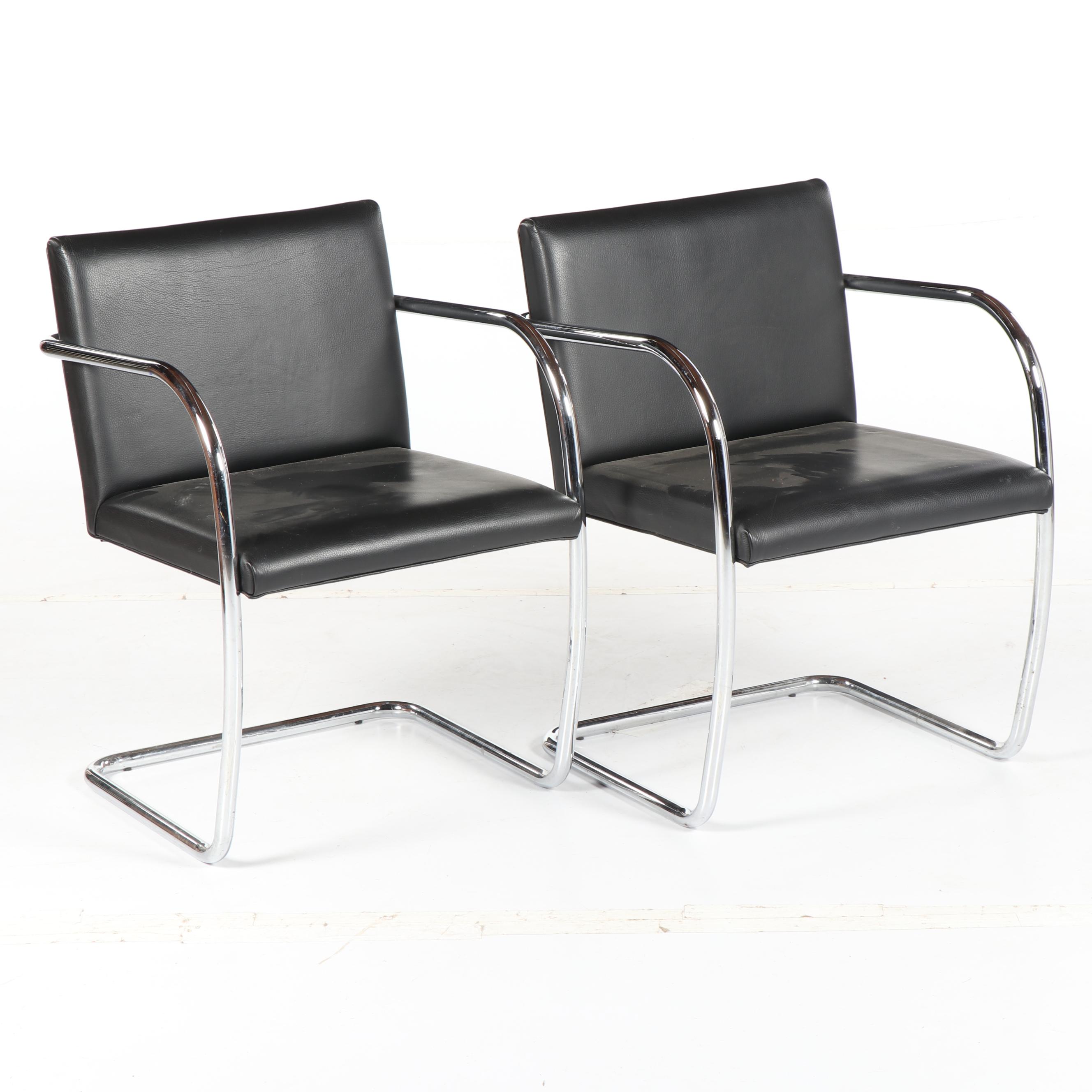 Mid Century Modern Metal Cantilever Chairs, 21st Century