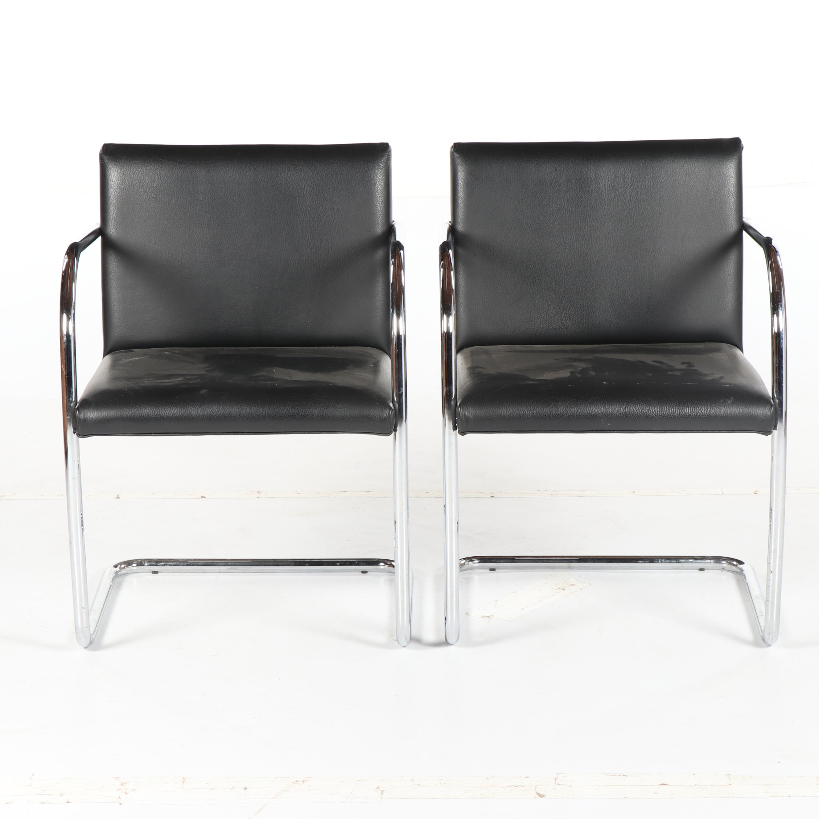 Mid Century Modern Metal Cantilever Chairs, 21st Century
