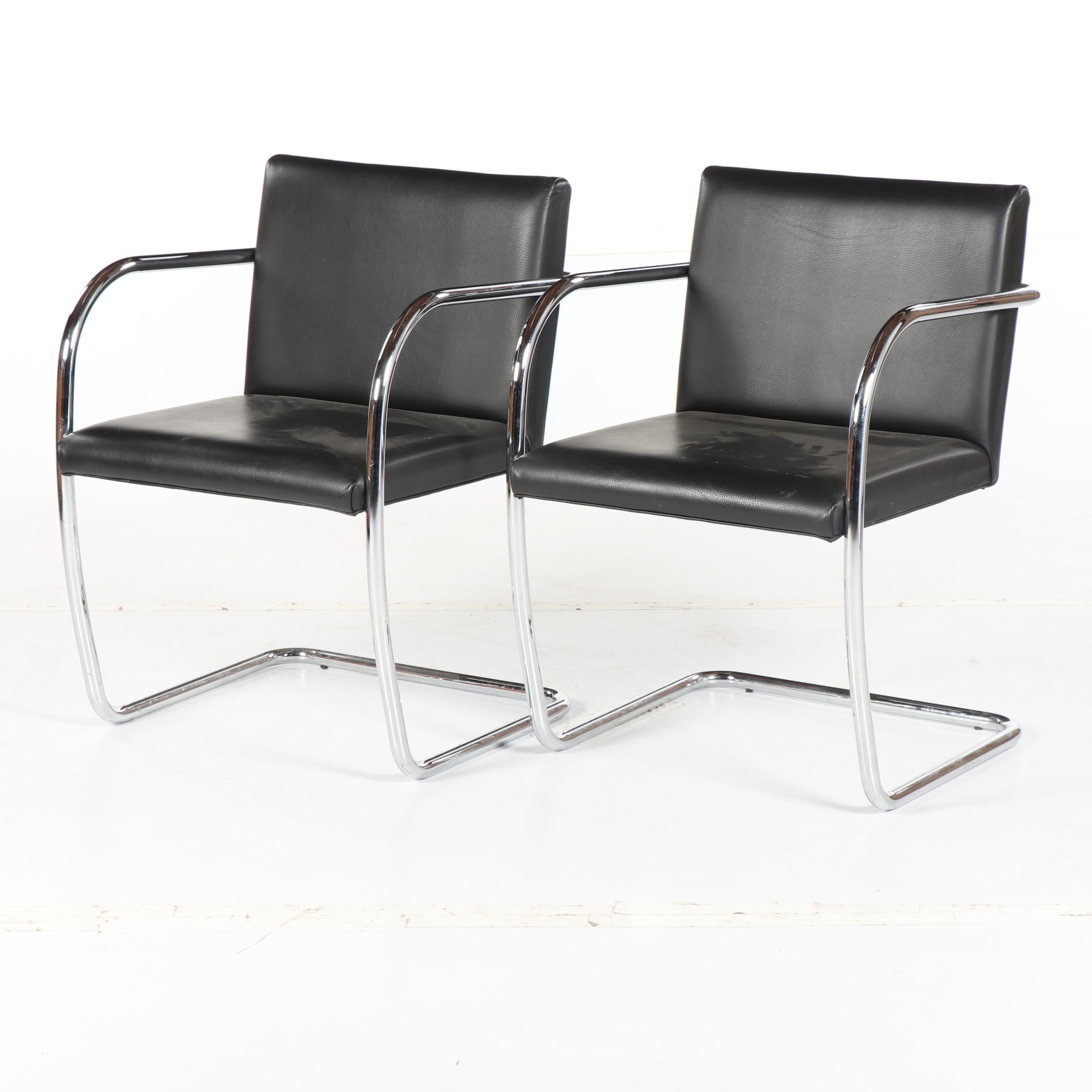 Mid Century Modern Metal Cantilever Chairs, 21st Century