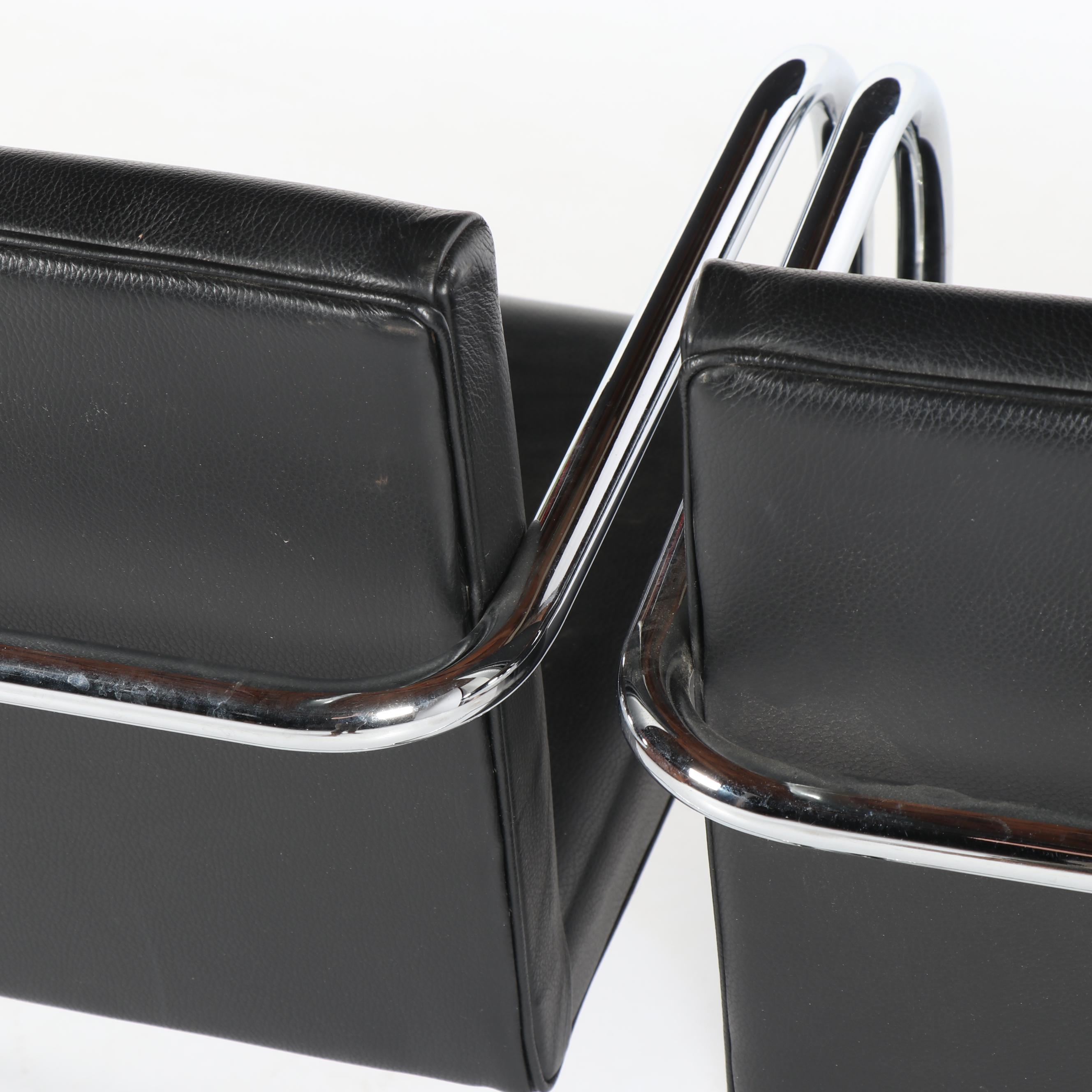 Mid Century Modern Metal Cantilever Chairs, 21st Century