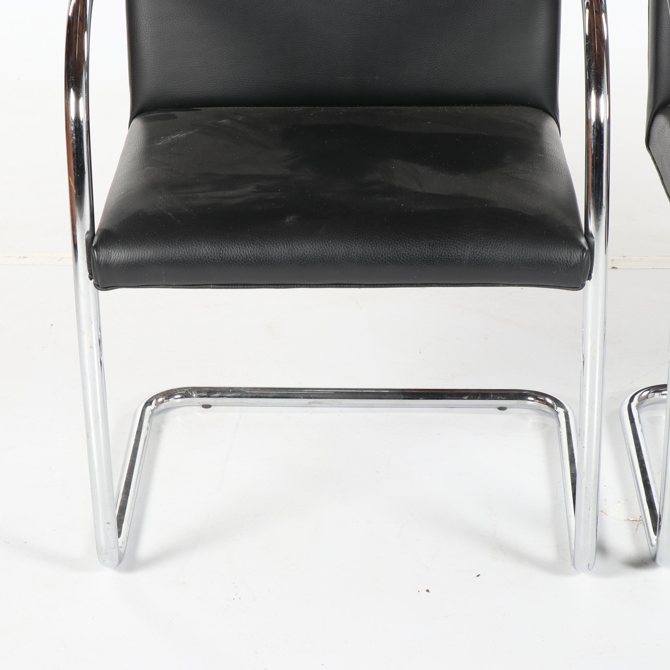 Mid Century Modern Metal Cantilever Chairs, 21st Century
