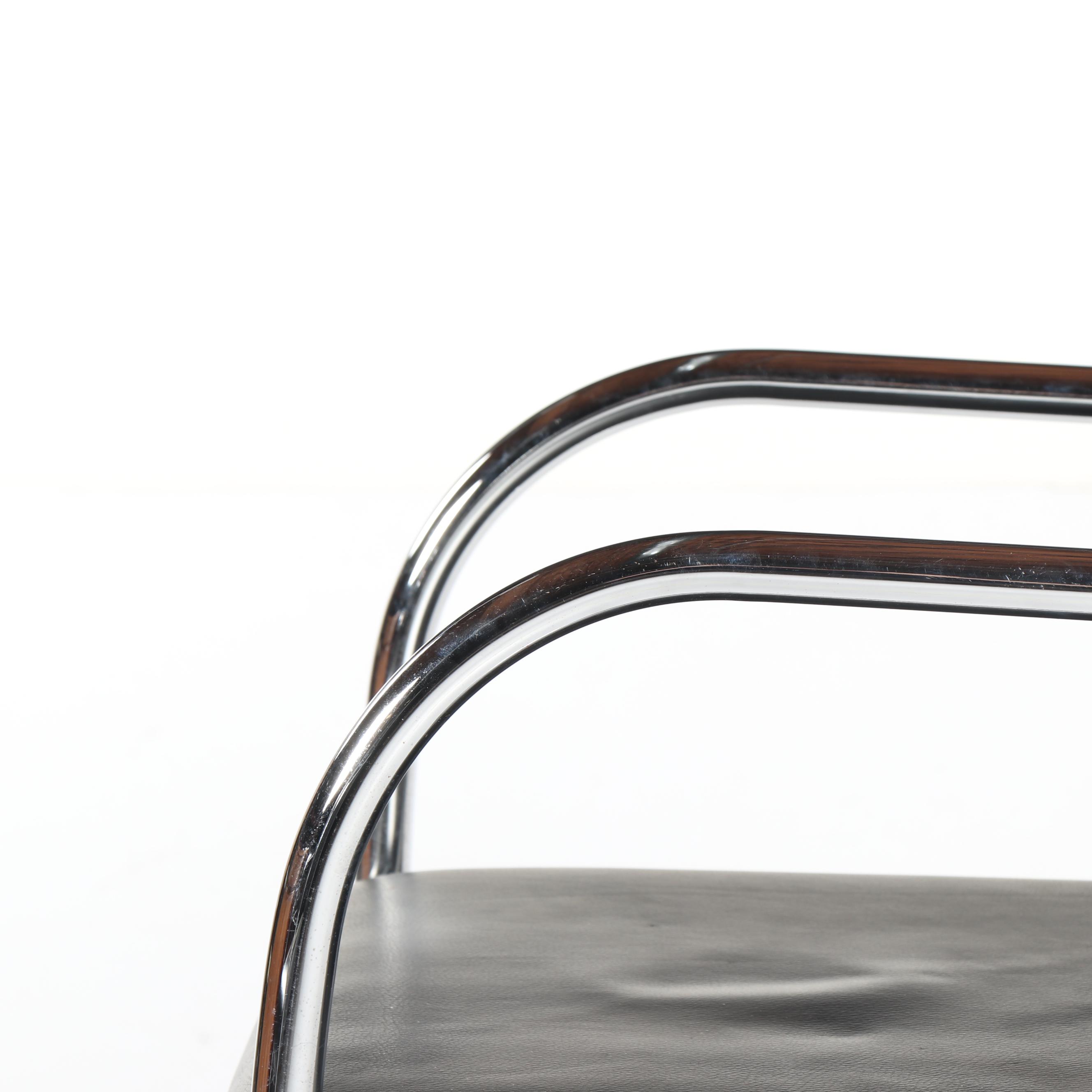 Mid Century Modern Metal Cantilever Chairs, 21st Century