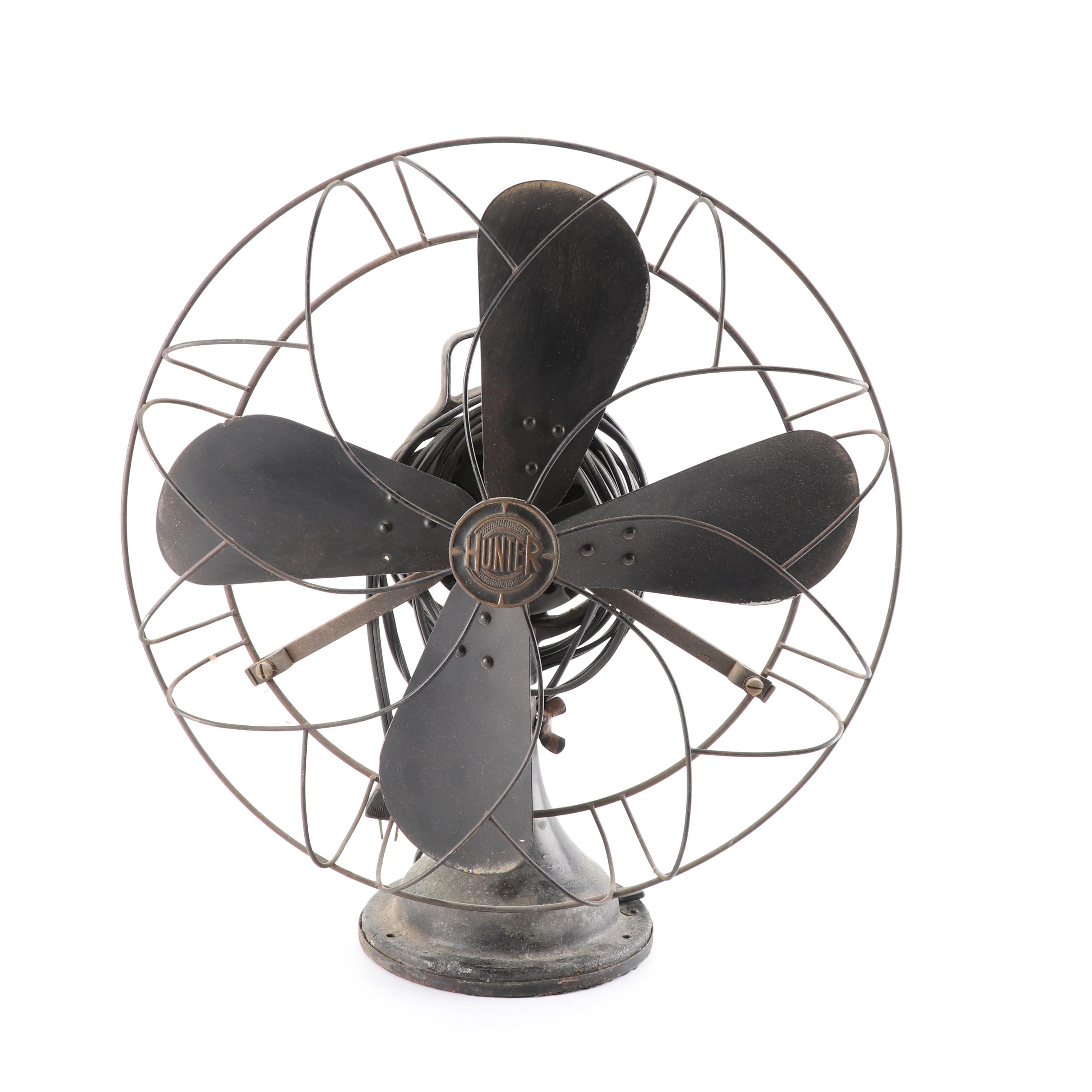 Vintage Hunter Cast Metal Desk Fan
