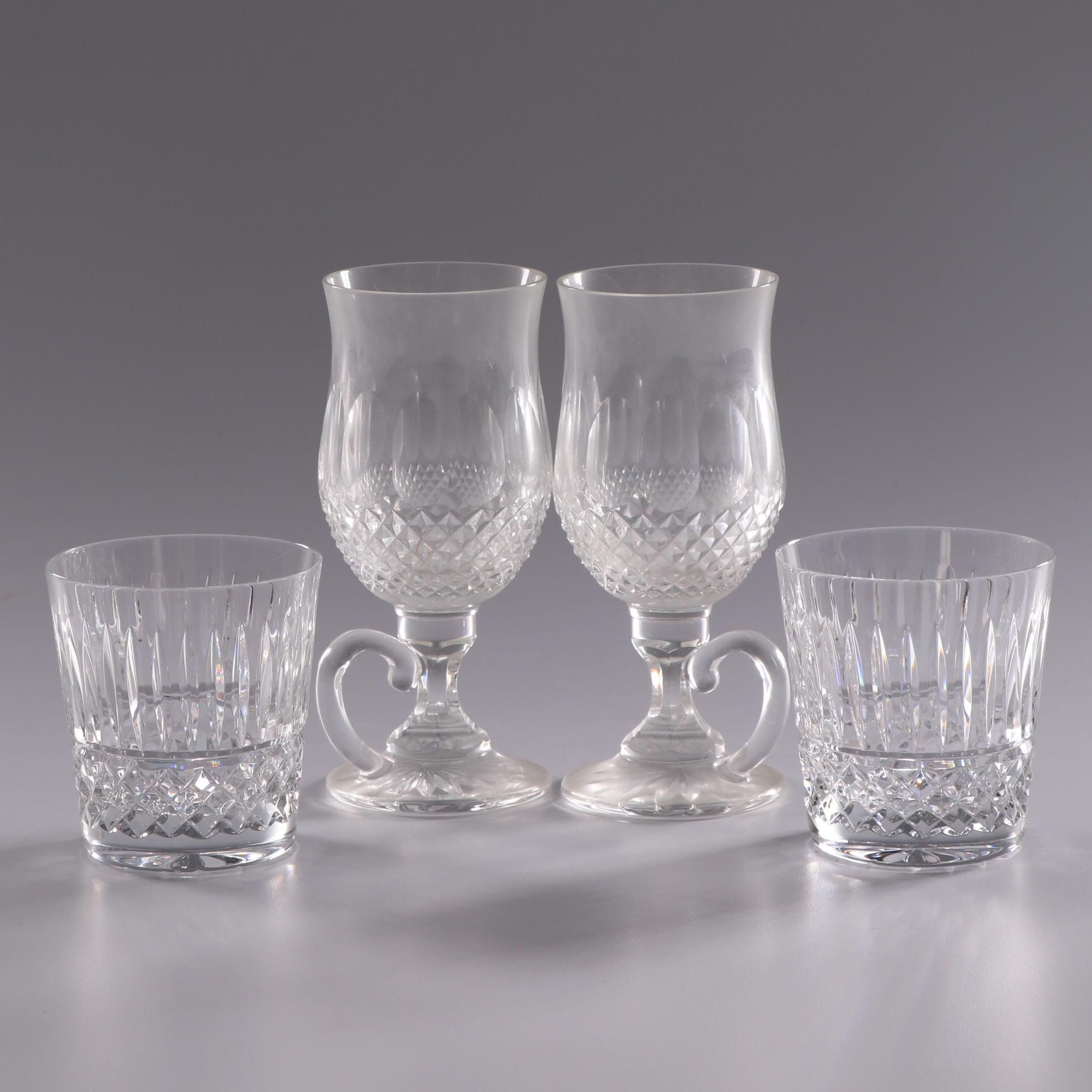 Waterford Crystal "Colleen" Irish Coffee Mugs and "Maeve" Old Fashioned Glasses
