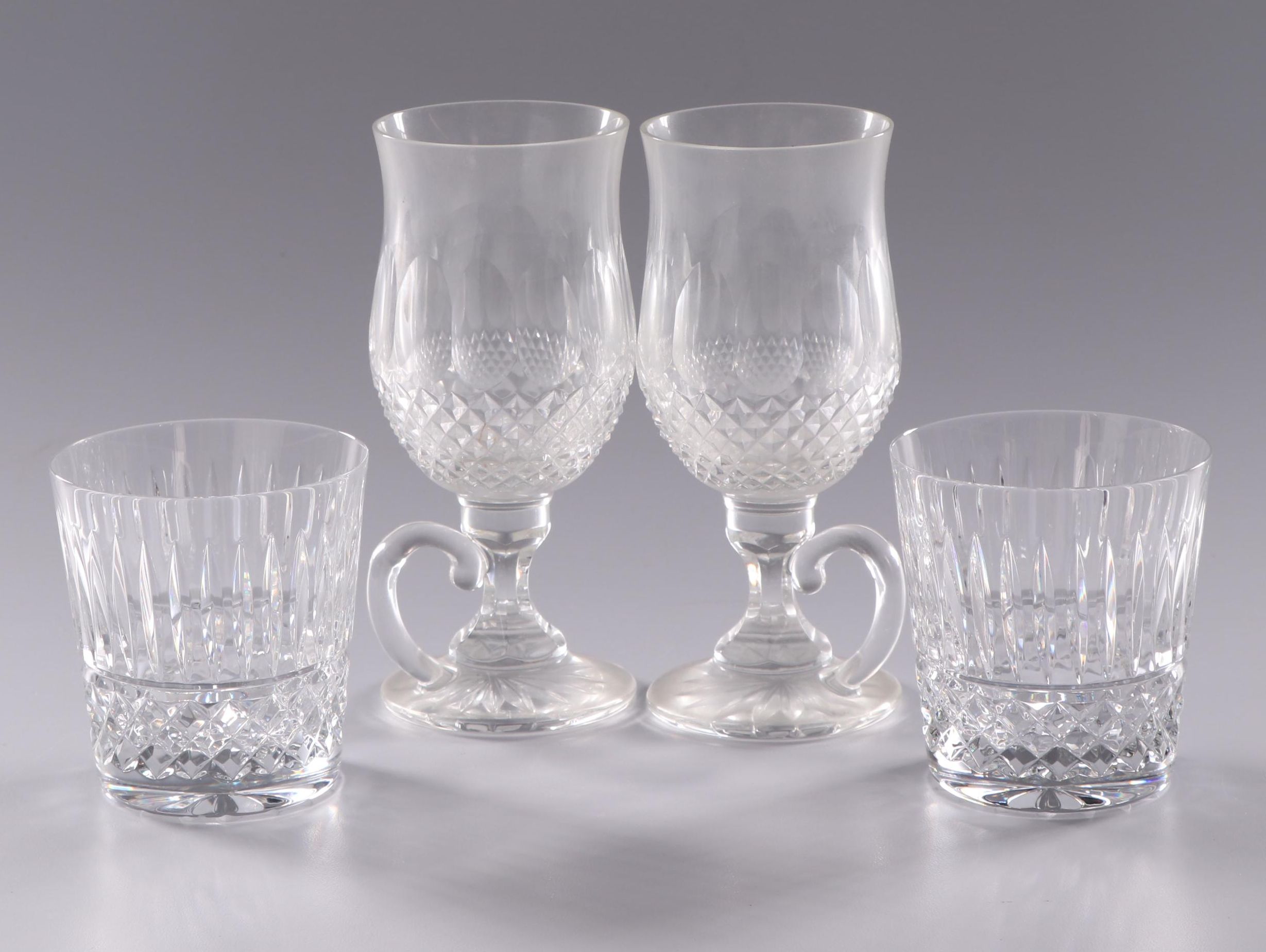 Waterford Crystal "Colleen" Irish Coffee Mugs and "Maeve" Old Fashioned Glasses