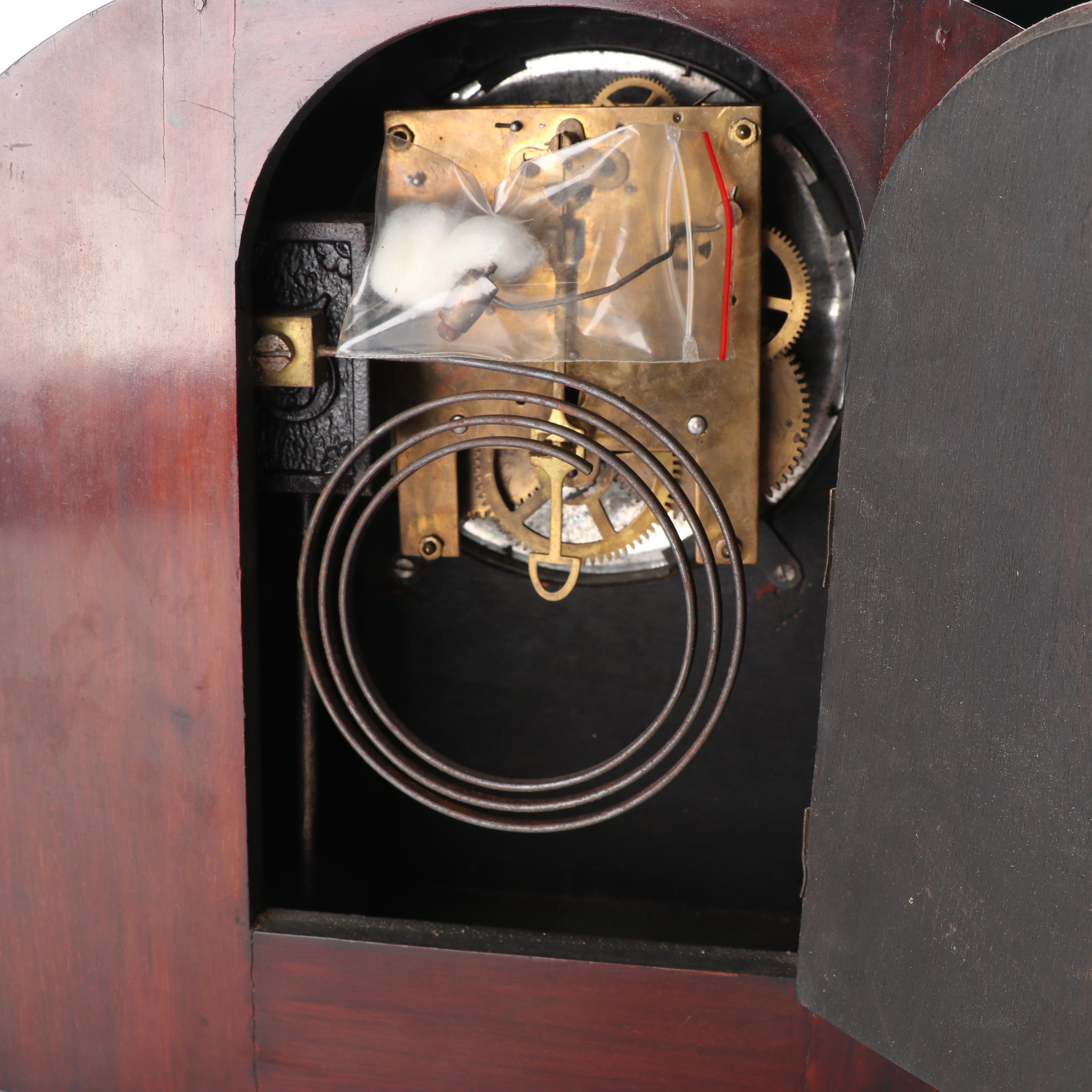 Art Deco Inlaid Wooden Mantel Clock