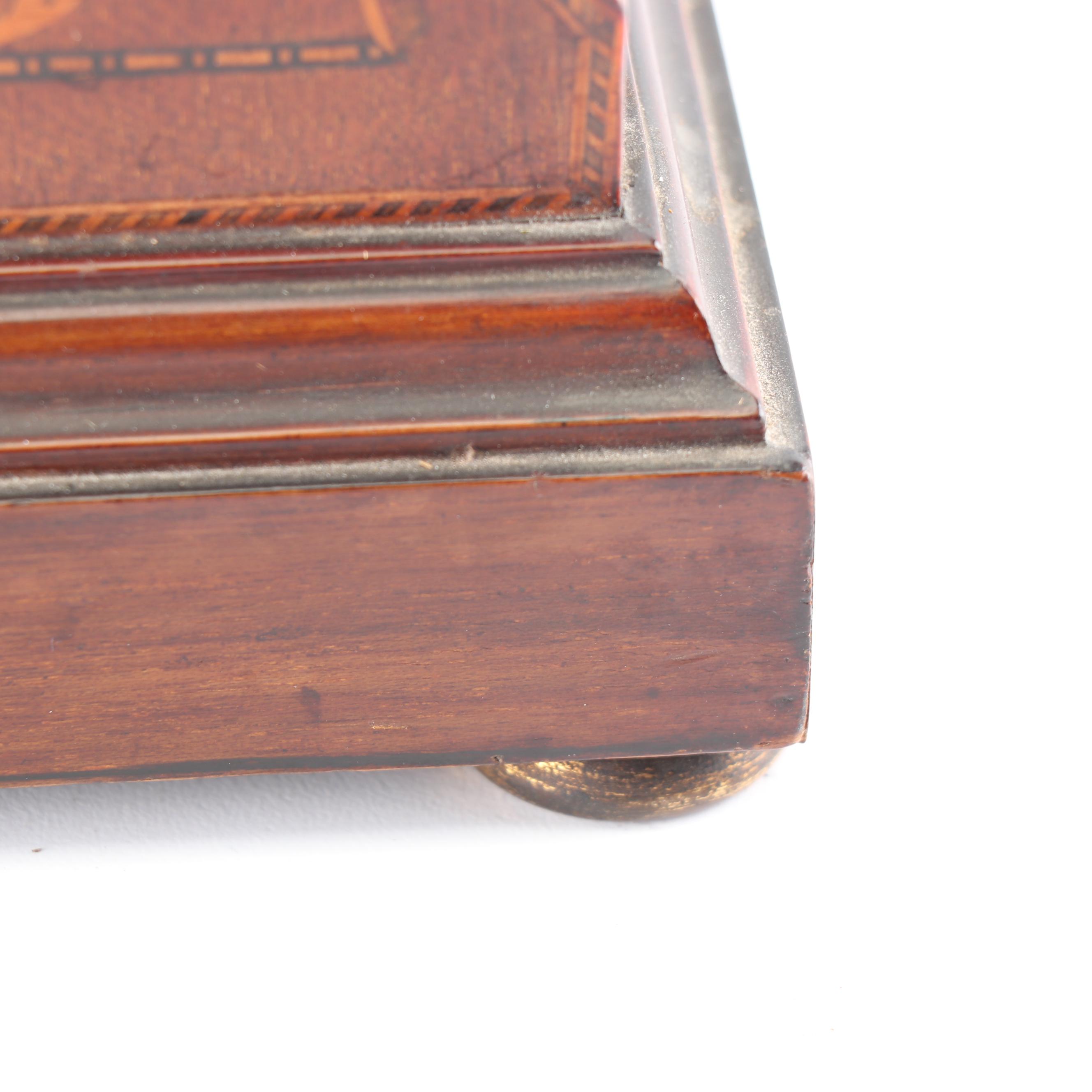 Art Deco Inlaid Wooden Mantel Clock