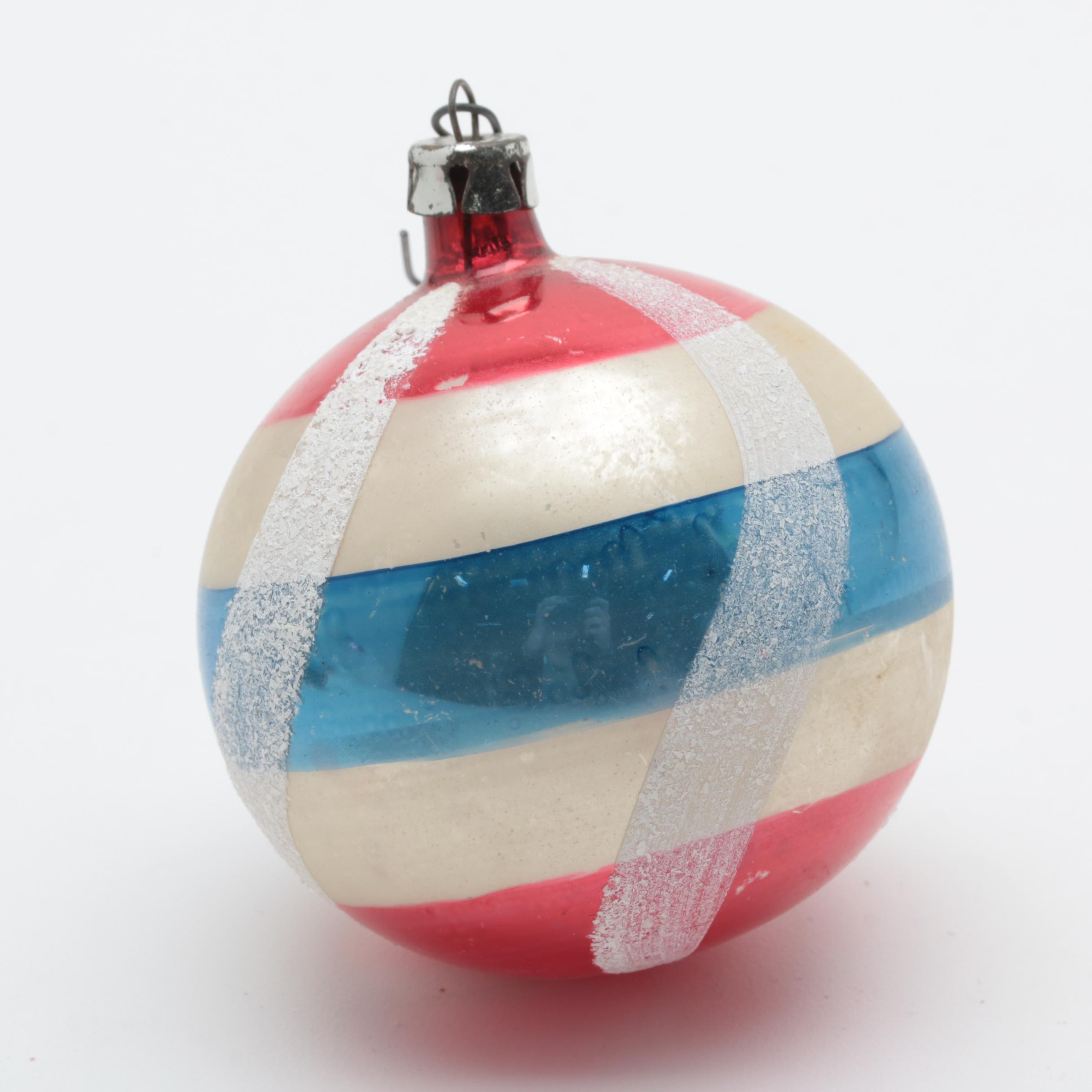 Four Antique Glass Christmas Ornaments