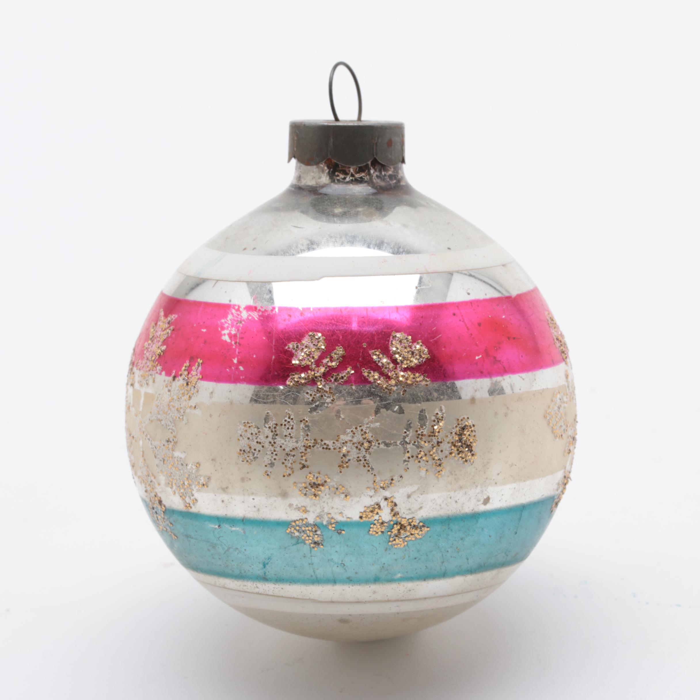 Four Antique Glass Christmas Ornaments