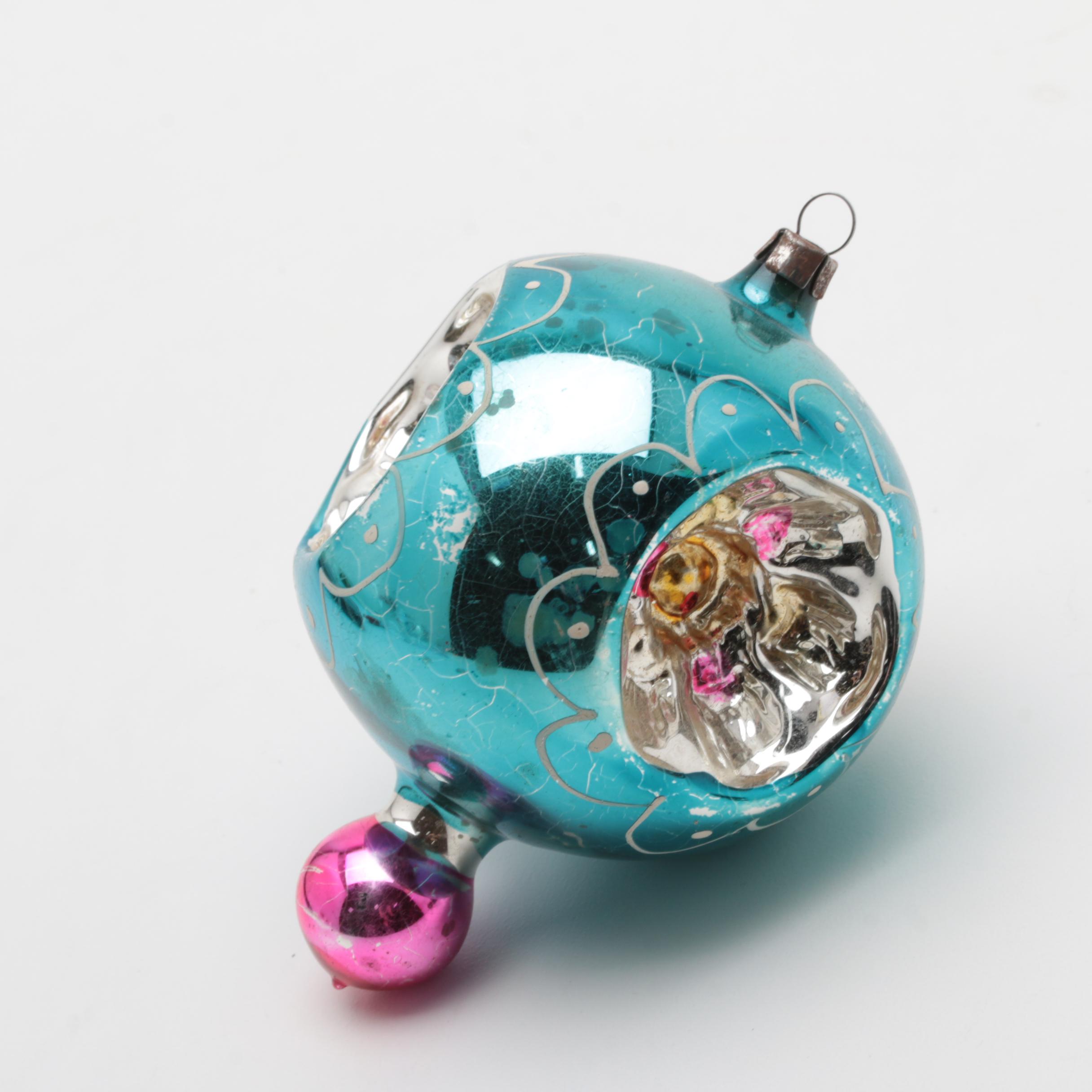 Four Antique Glass Christmas Ornaments