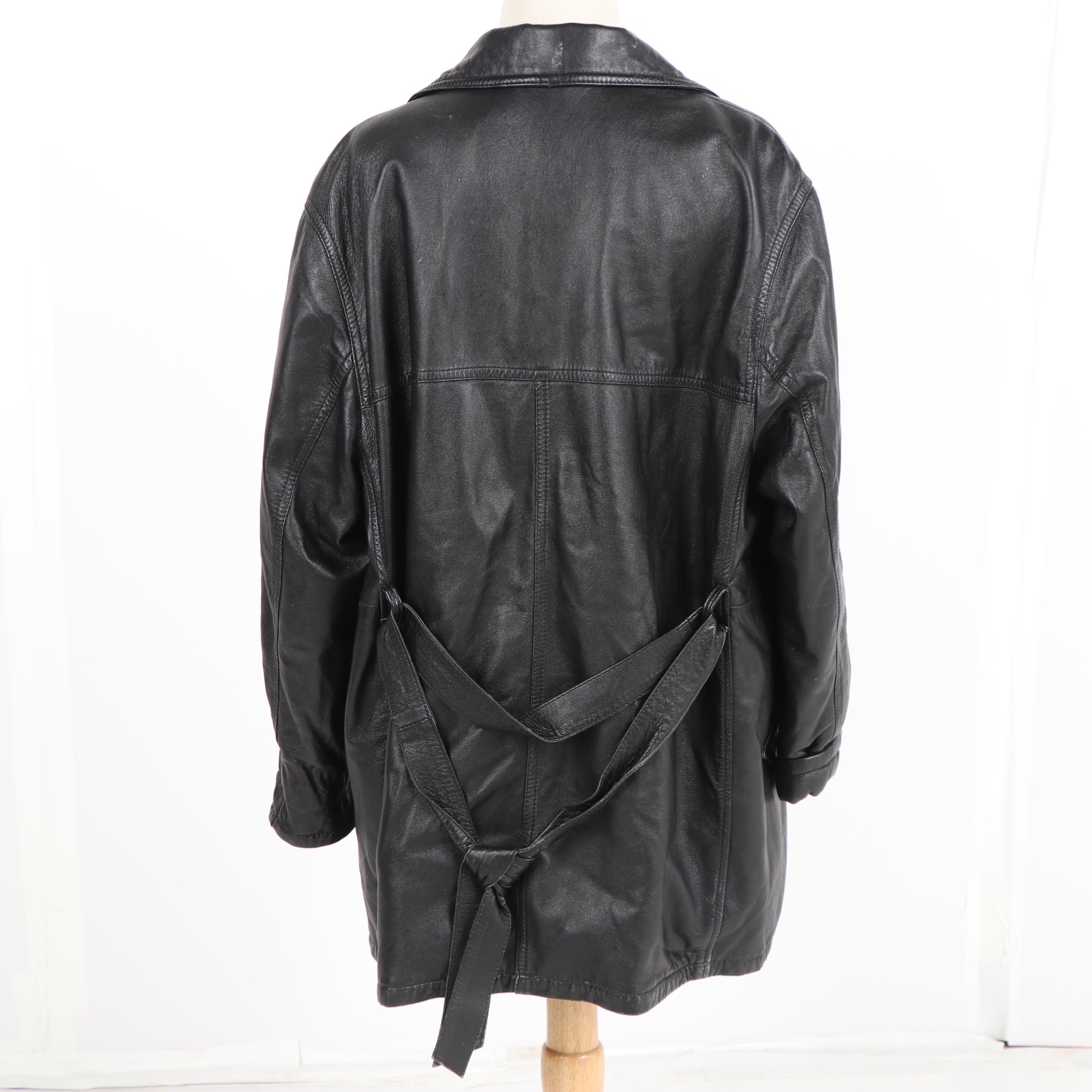 Women's Compagnie de Cuir Black Leather Coat