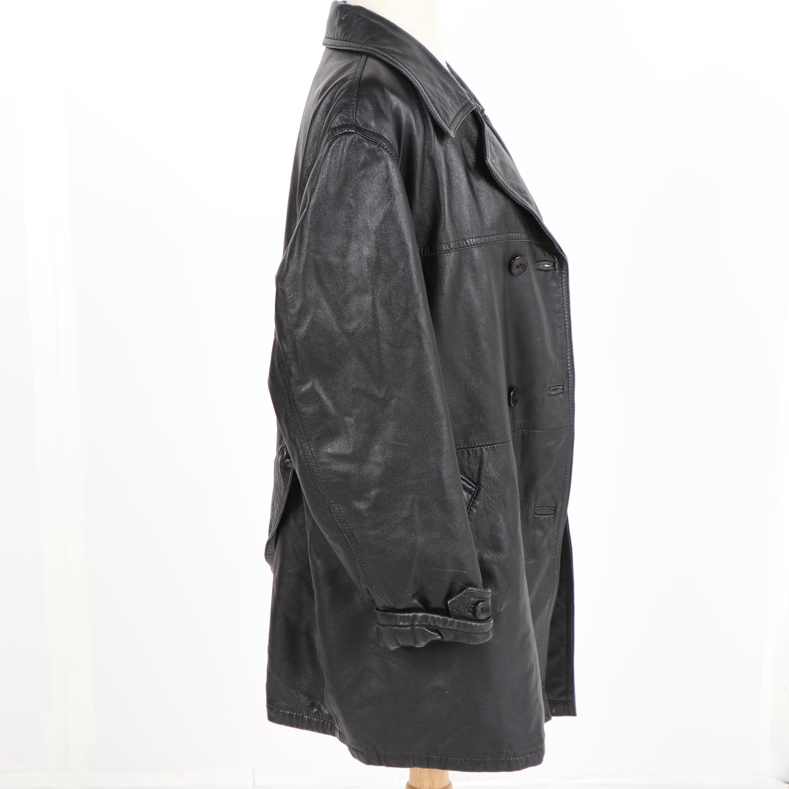 Women's Compagnie de Cuir Black Leather Coat