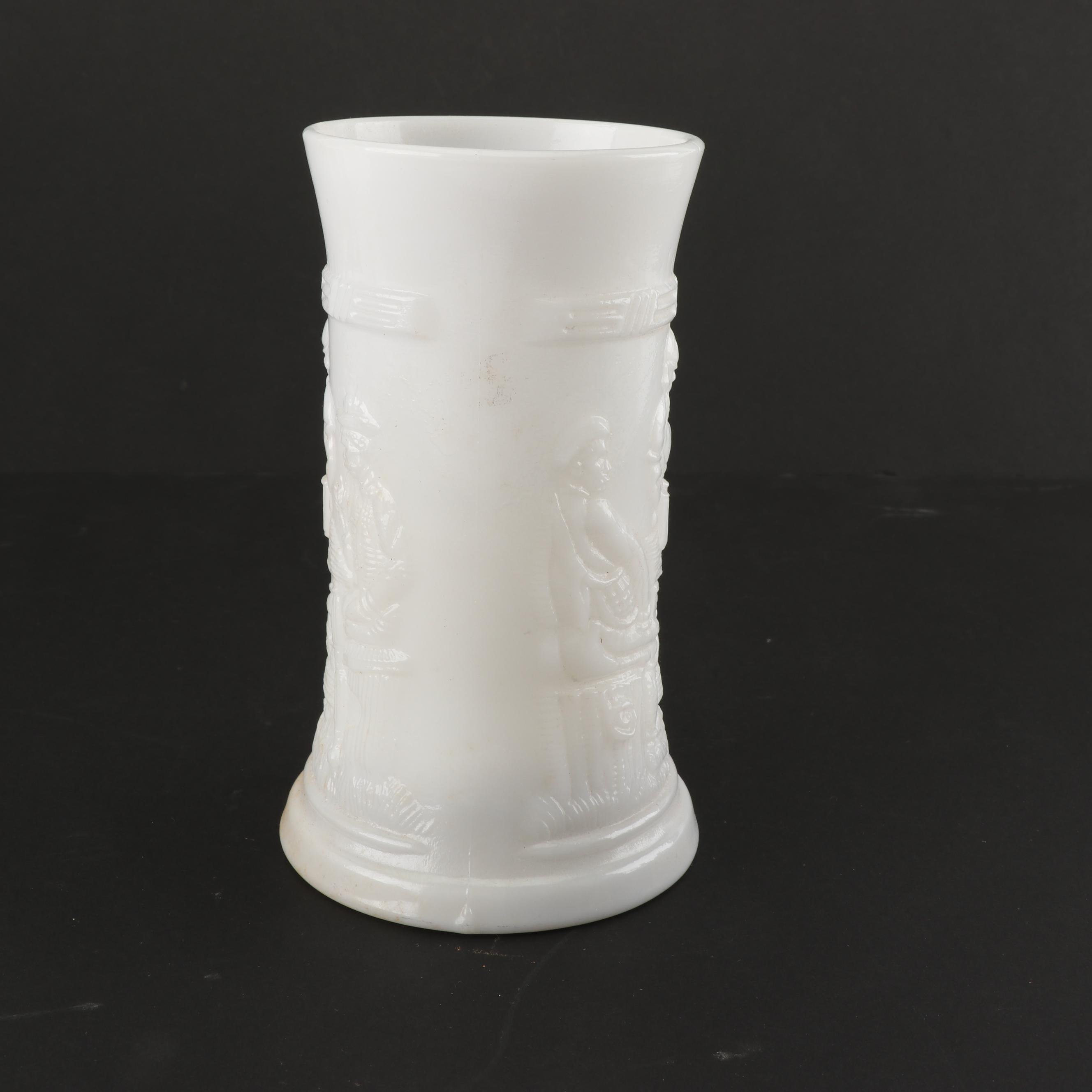 Fenton "Hobnail" Milk and Opalescent Glass Cologne Bottle, Lamp and Tableware