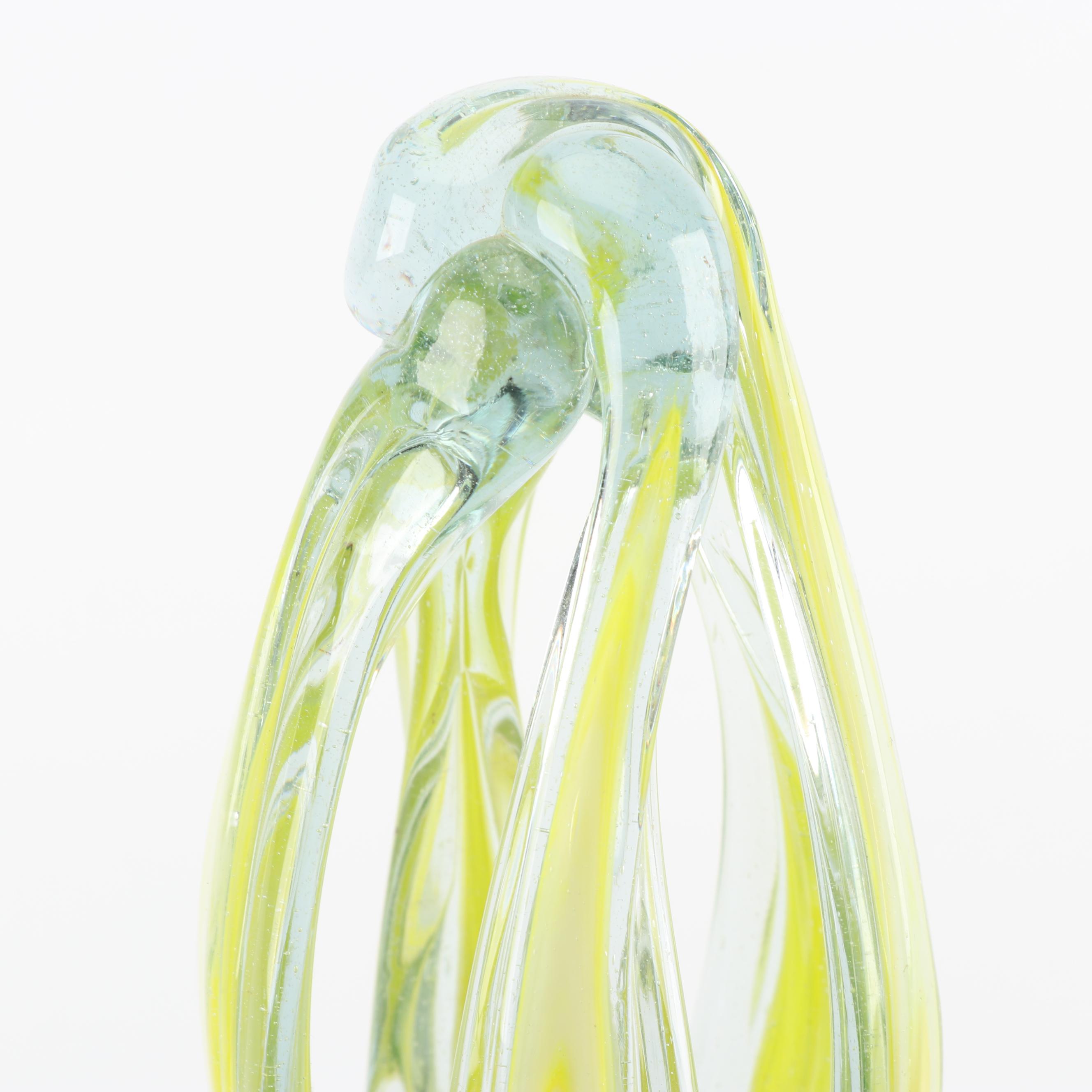 Art Glass Basket, Jug and Vase