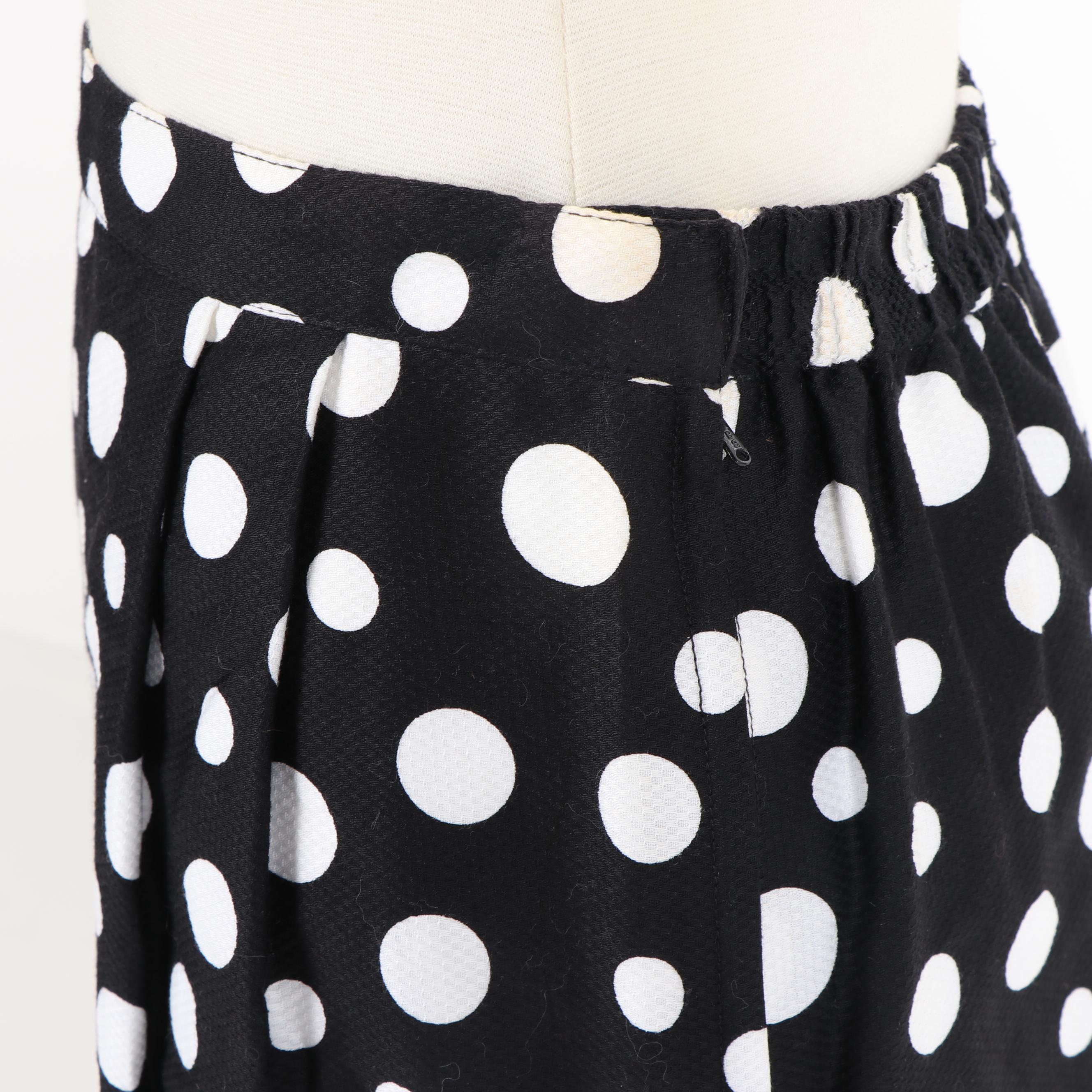 Women's Vintage Ricki Freeman for Teri Jon Black and White Polka Dot Skirt Suit