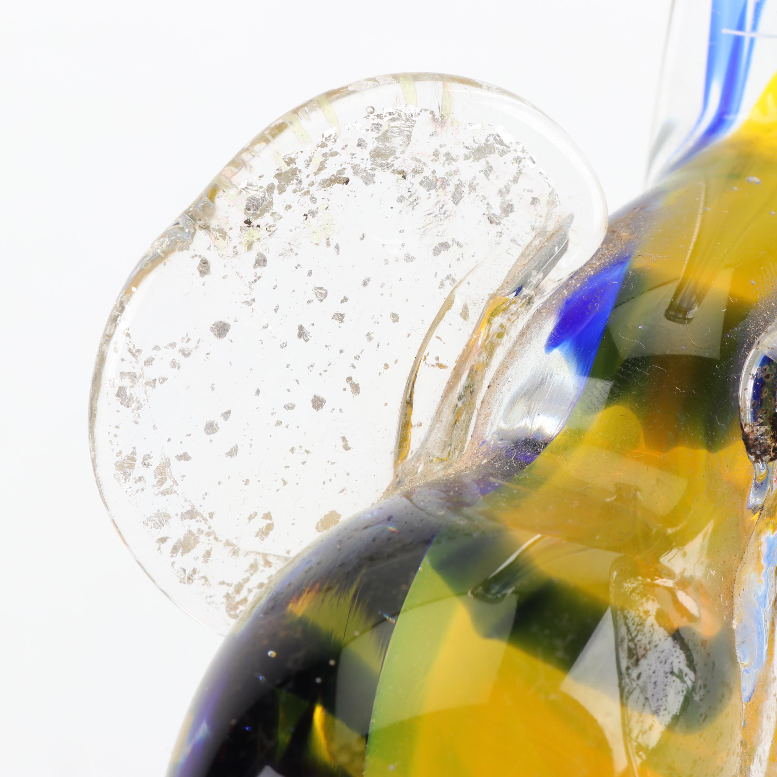 Art Glass Vase with Decorative Pipe and Elephant