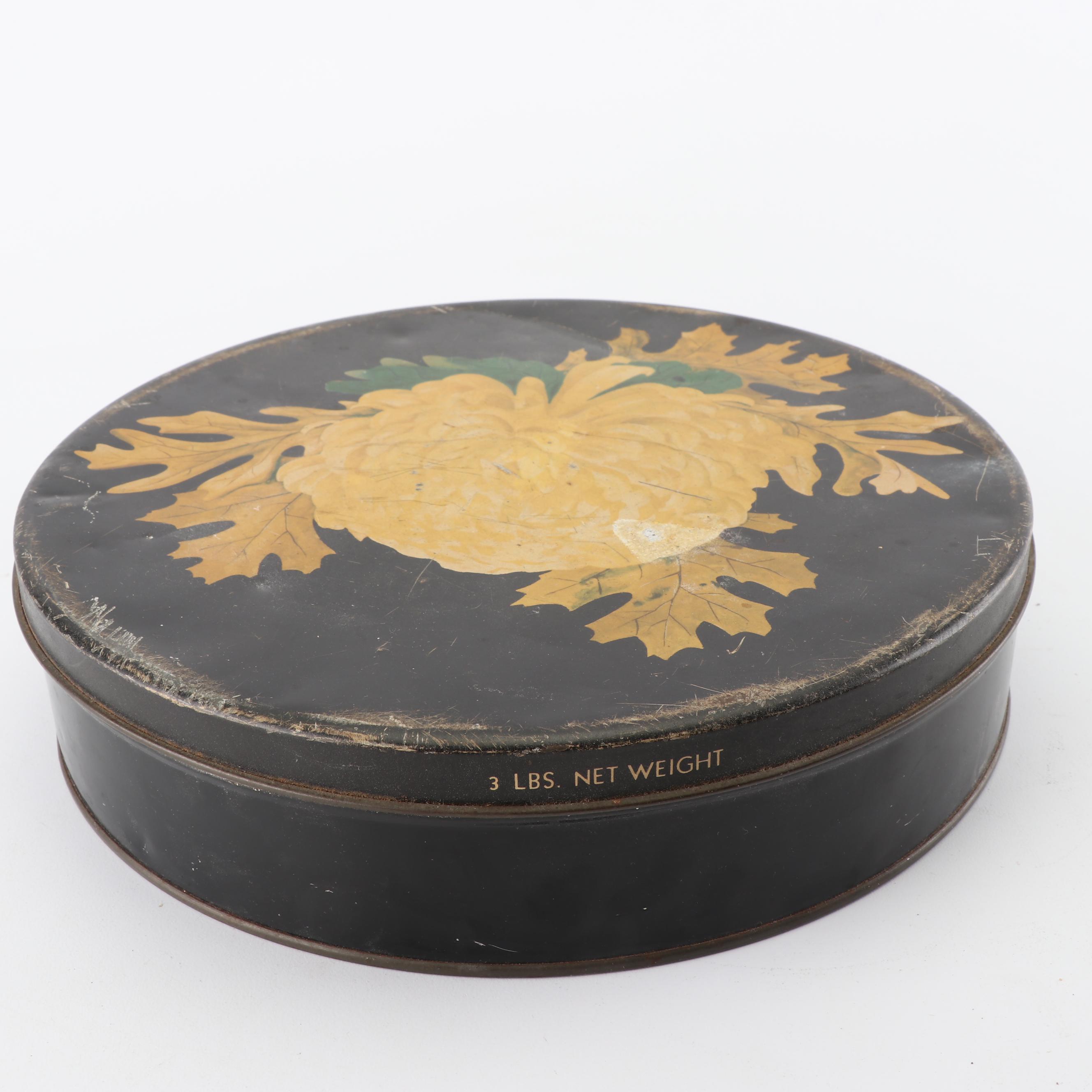 Vintage Tin of Buttons and Sewing Supplies