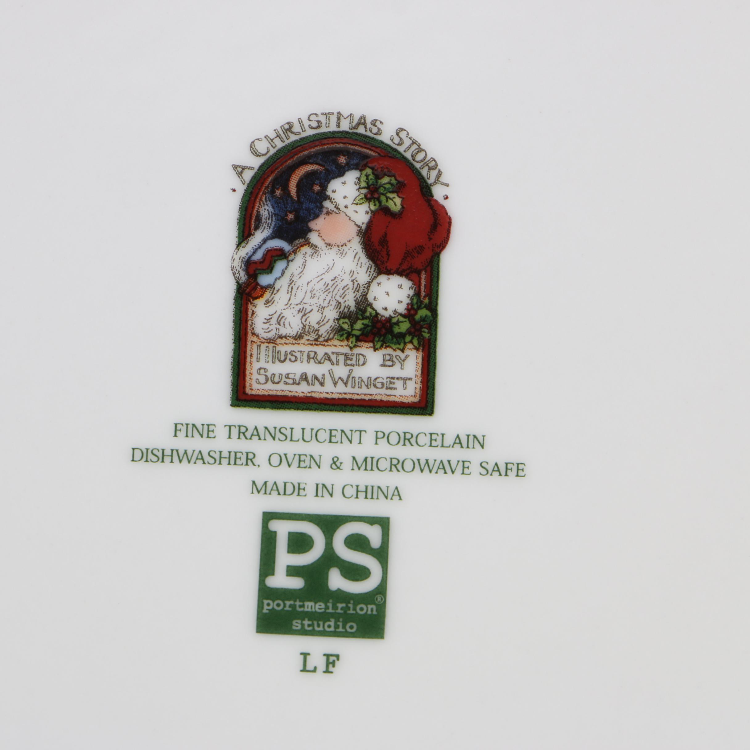 Portmeirion Studio "A Christmas Story" Porcelain Dinner Plate Set