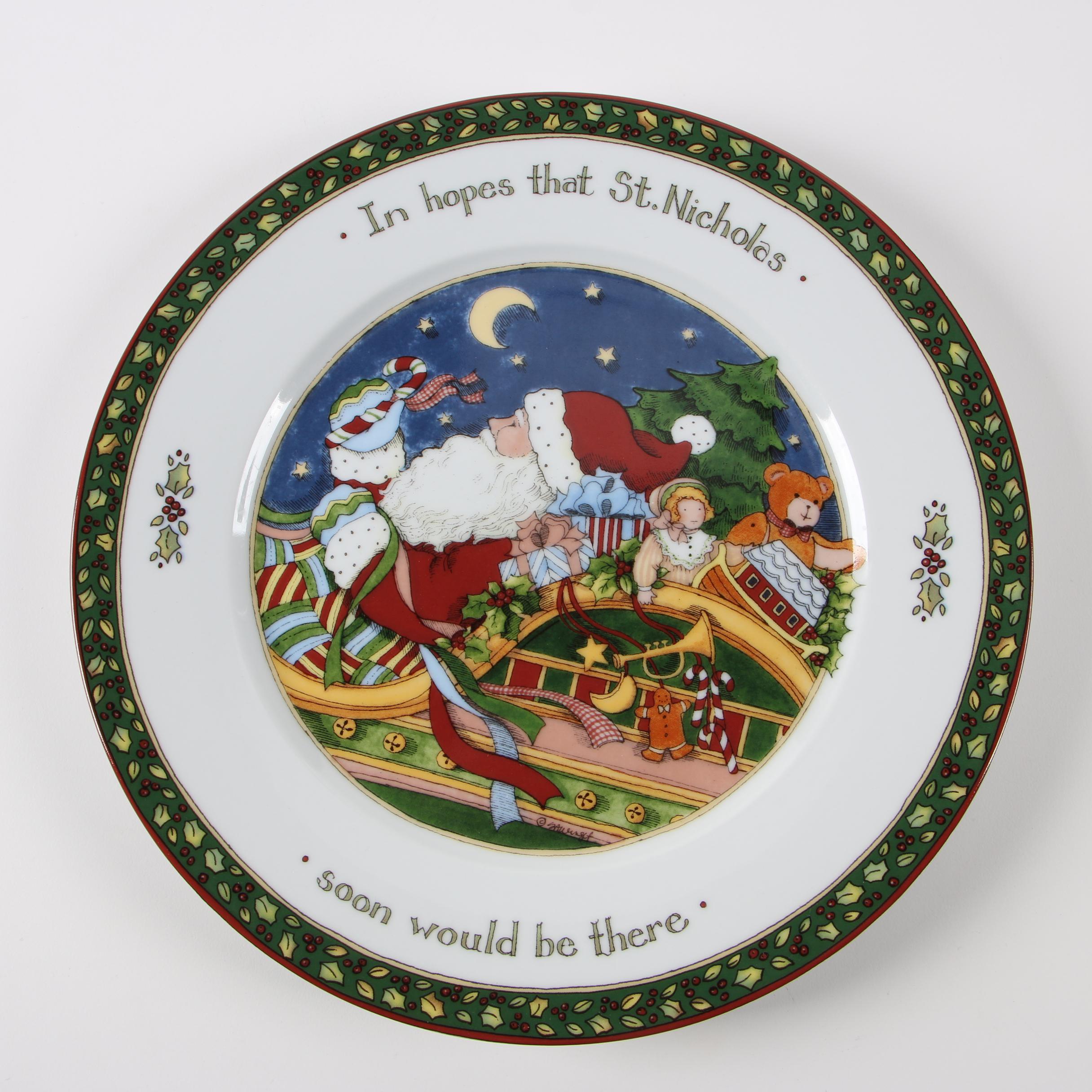 Portmeirion Studio "A Christmas Story" Porcelain Dinner Plate Set