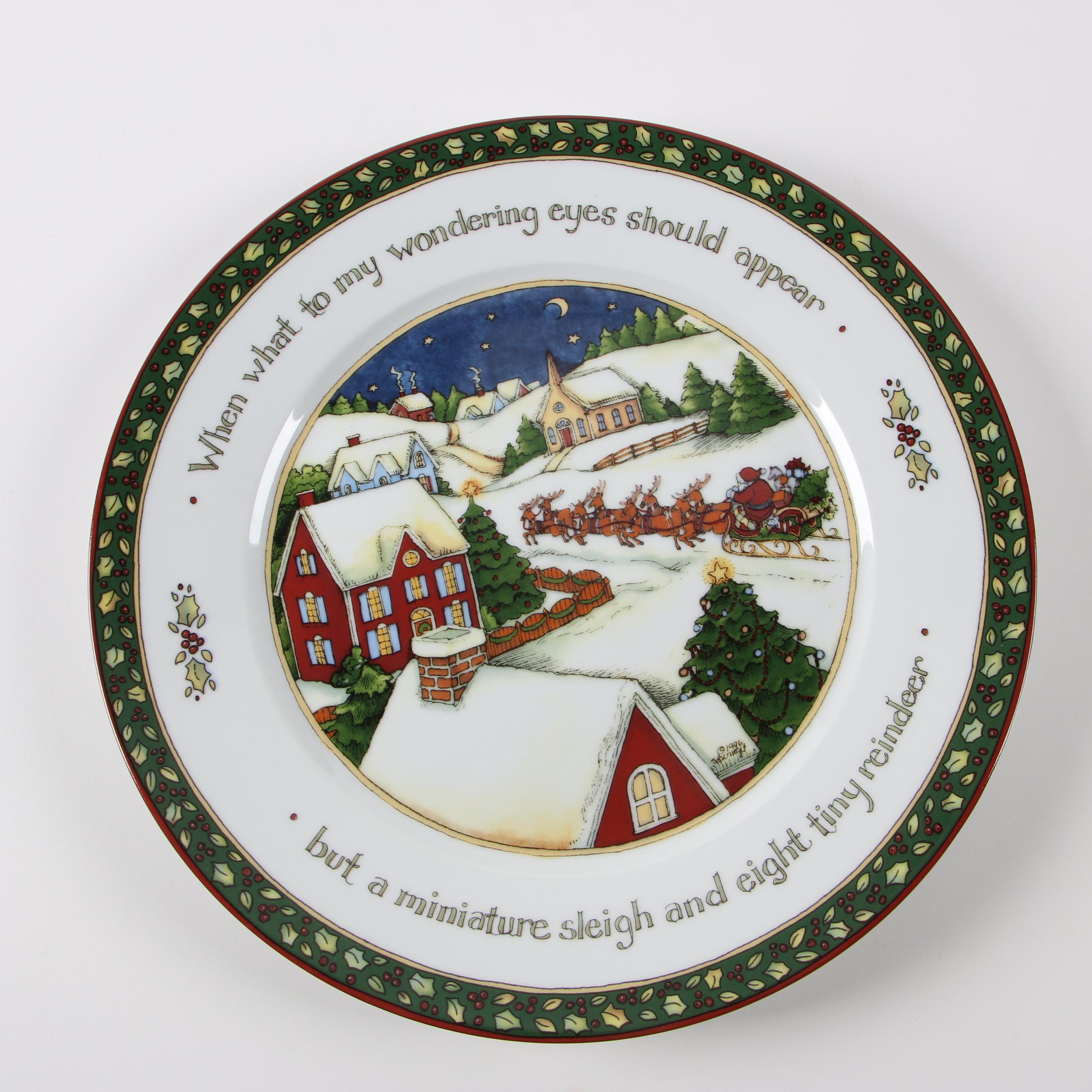 Portmeirion Studio "A Christmas Story" Porcelain Dinner Plate Set