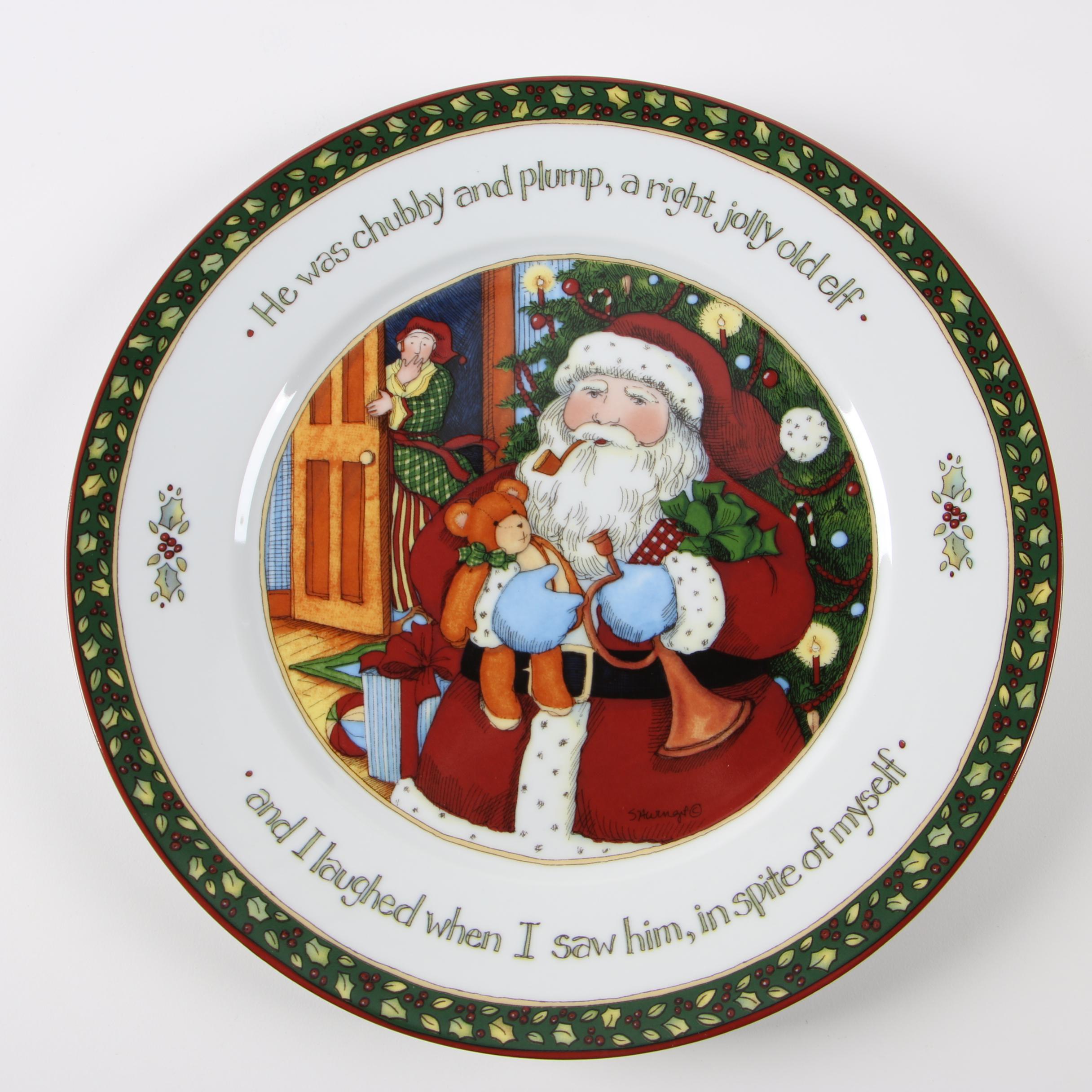 Portmeirion Studio "A Christmas Story" Porcelain Dinner Plate Set