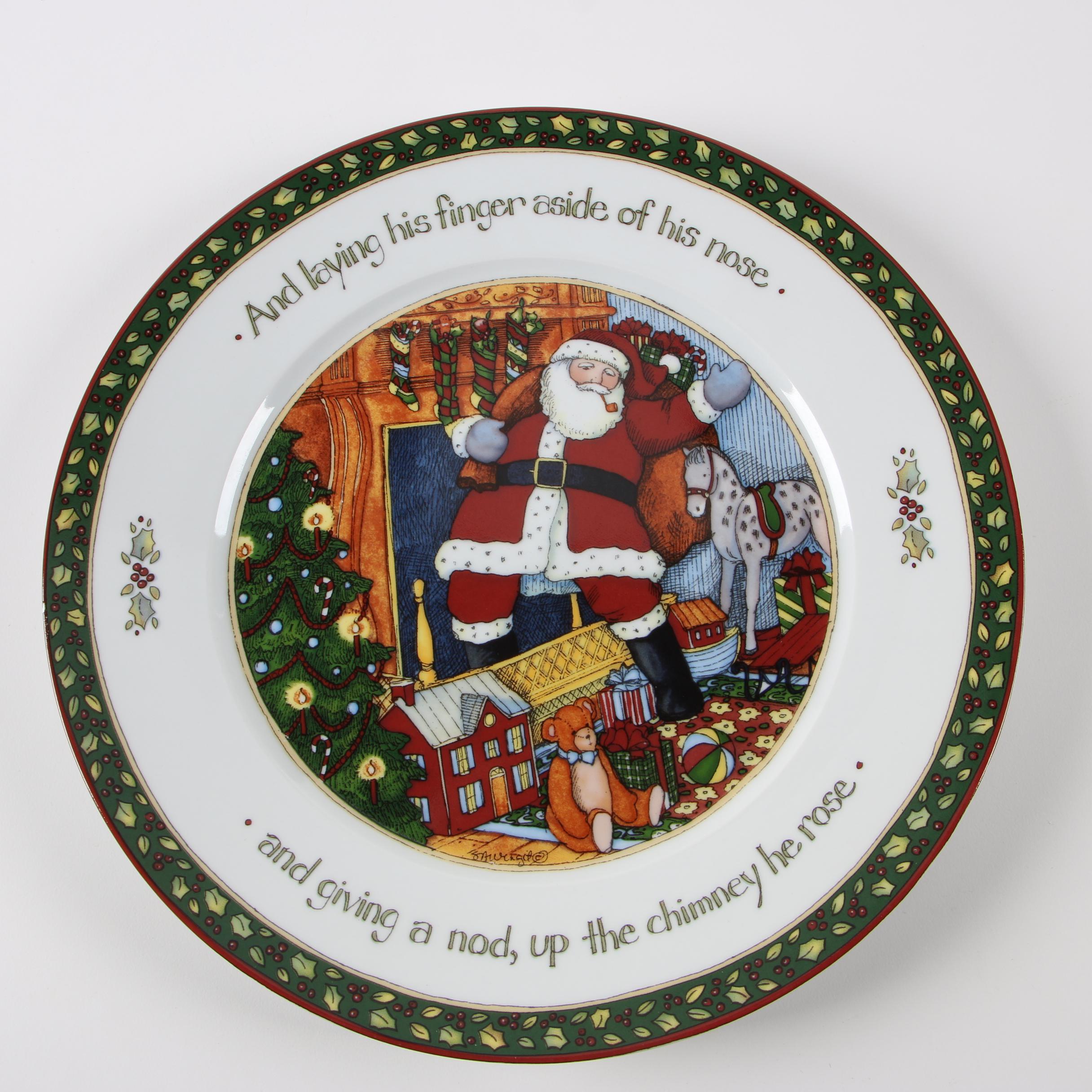 Portmeirion Studio "A Christmas Story" Porcelain Dinner Plate Set