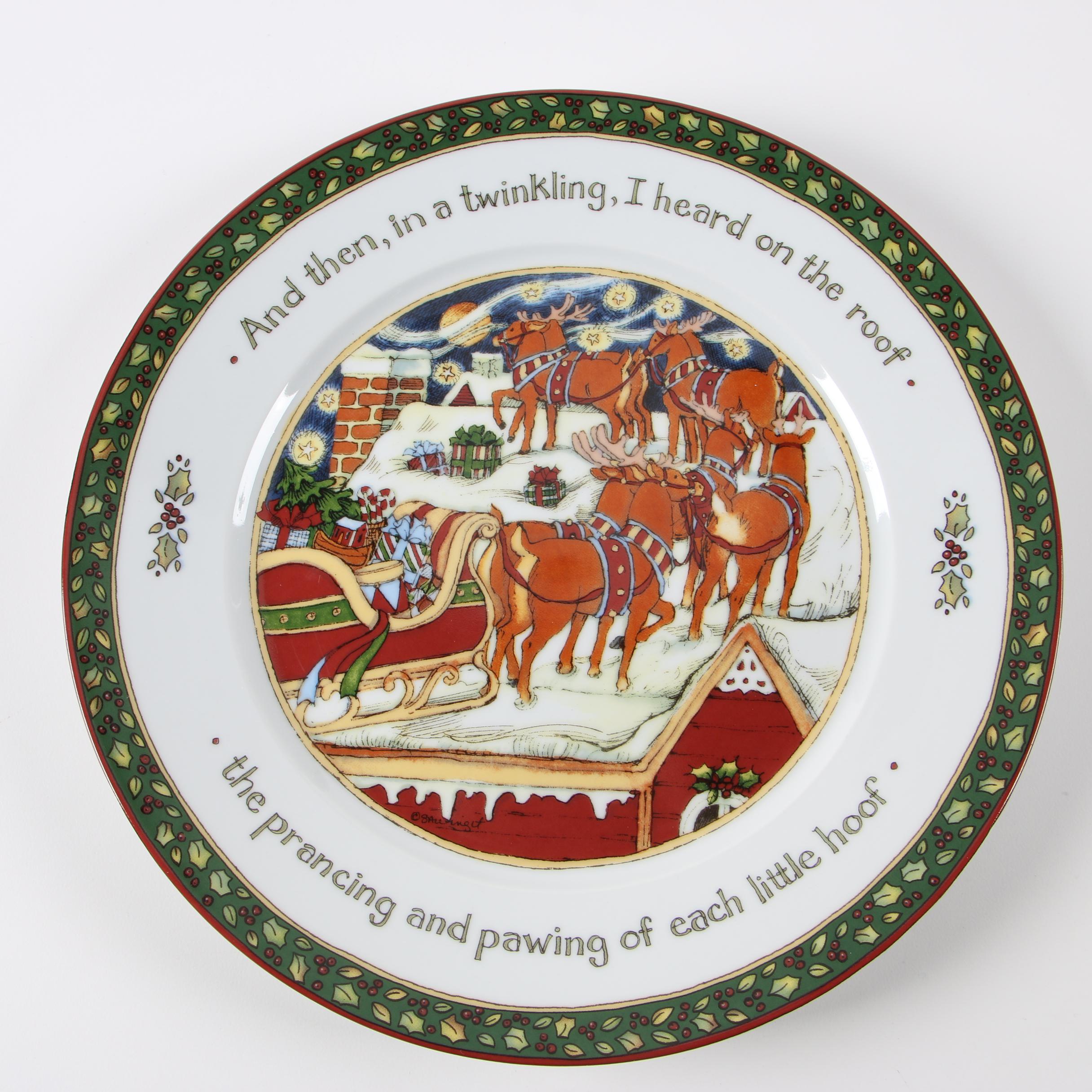 Portmeirion Studio "A Christmas Story" Porcelain Dinner Plate Set