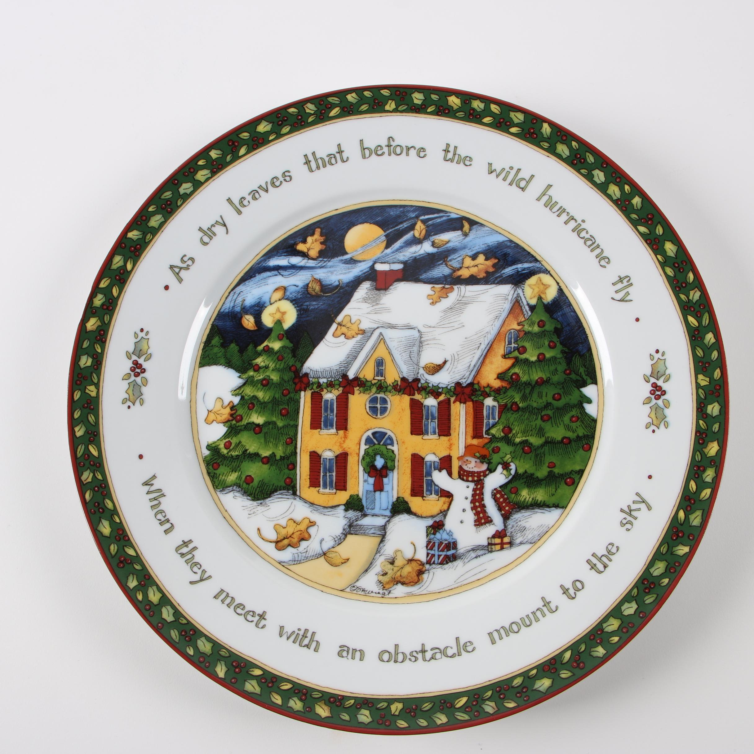 Portmeirion Studio "A Christmas Story" Porcelain Dinner Plate Set