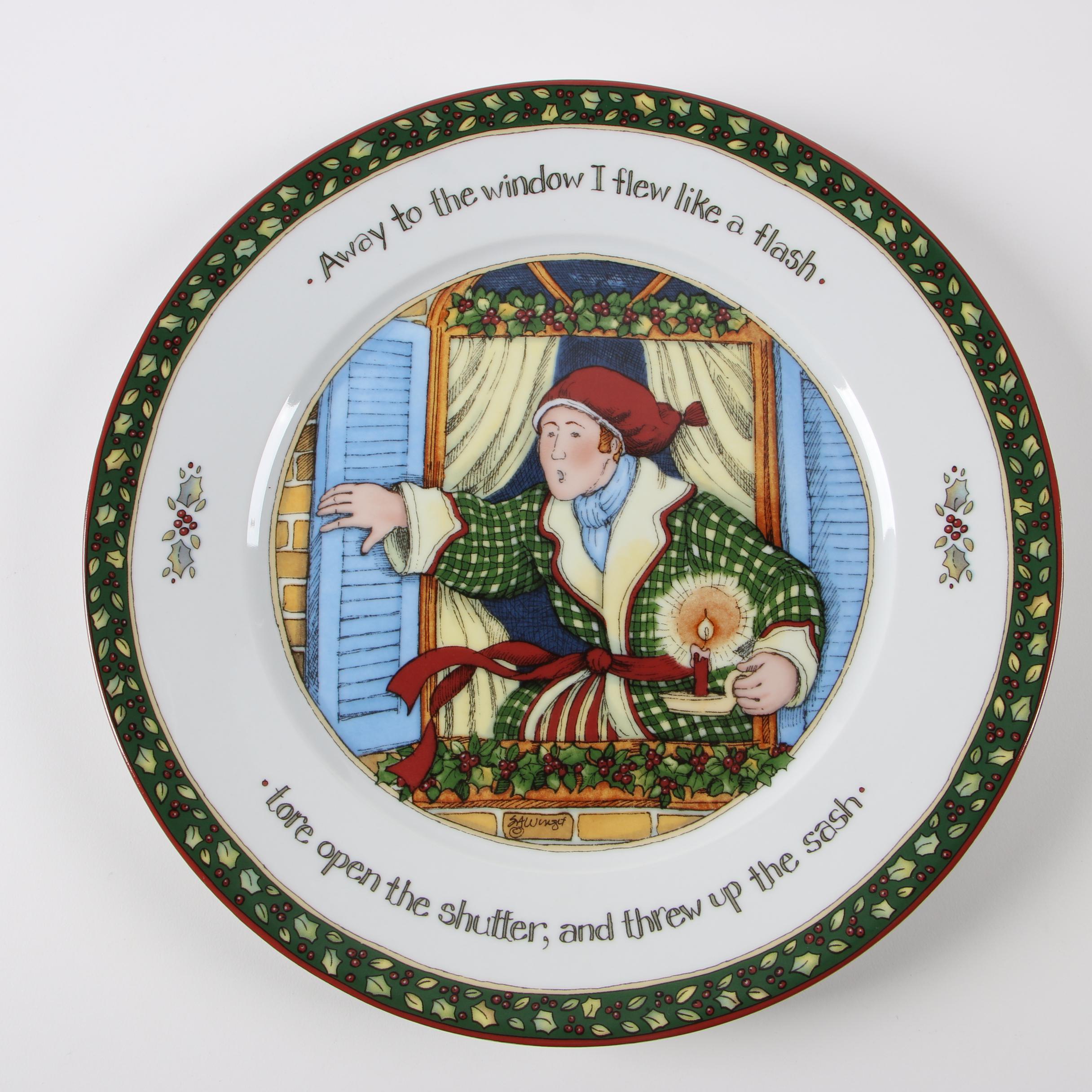 Portmeirion Studio "A Christmas Story" Porcelain Dinner Plate Set