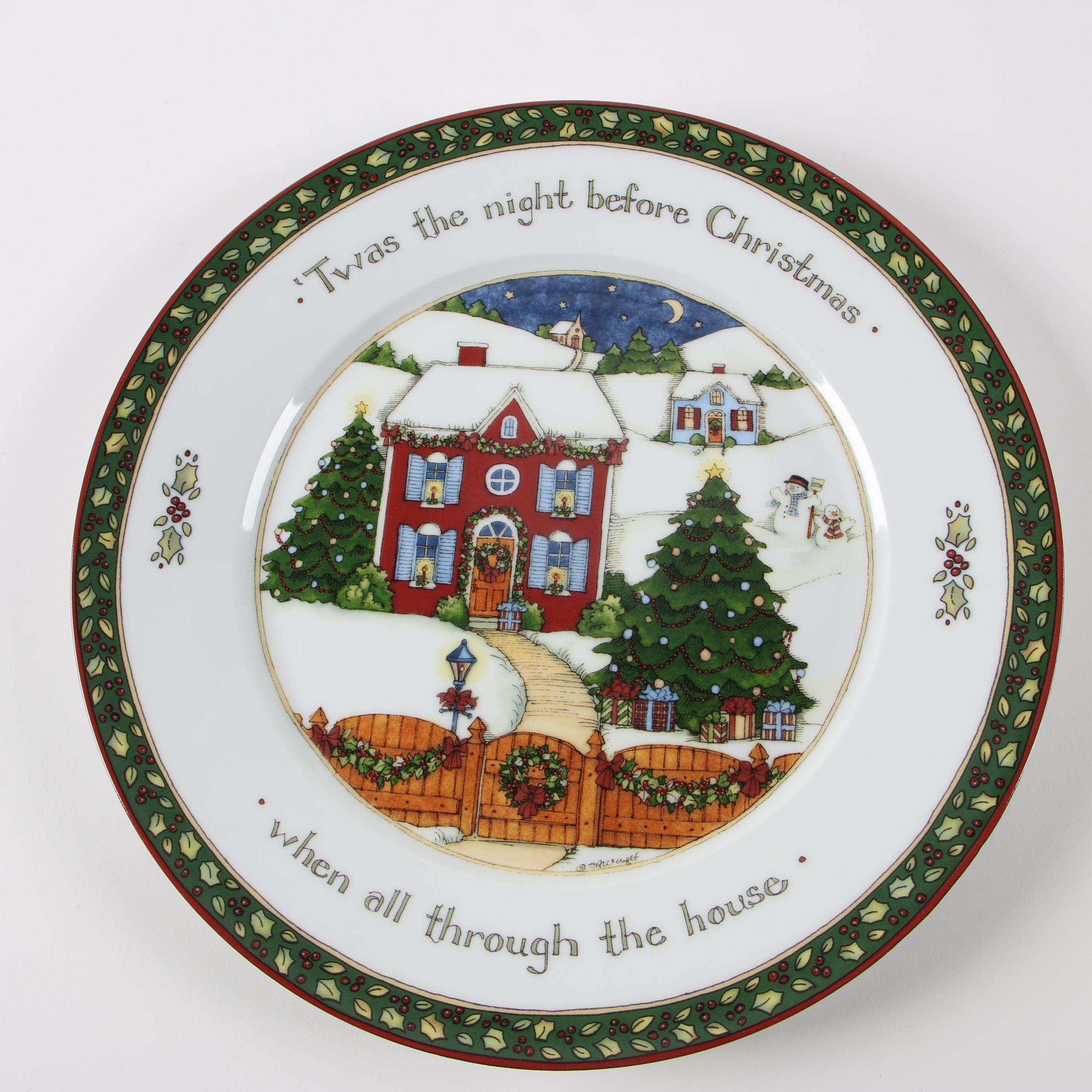 Portmeirion Studio "A Christmas Story" Porcelain Dinner Plate Set
