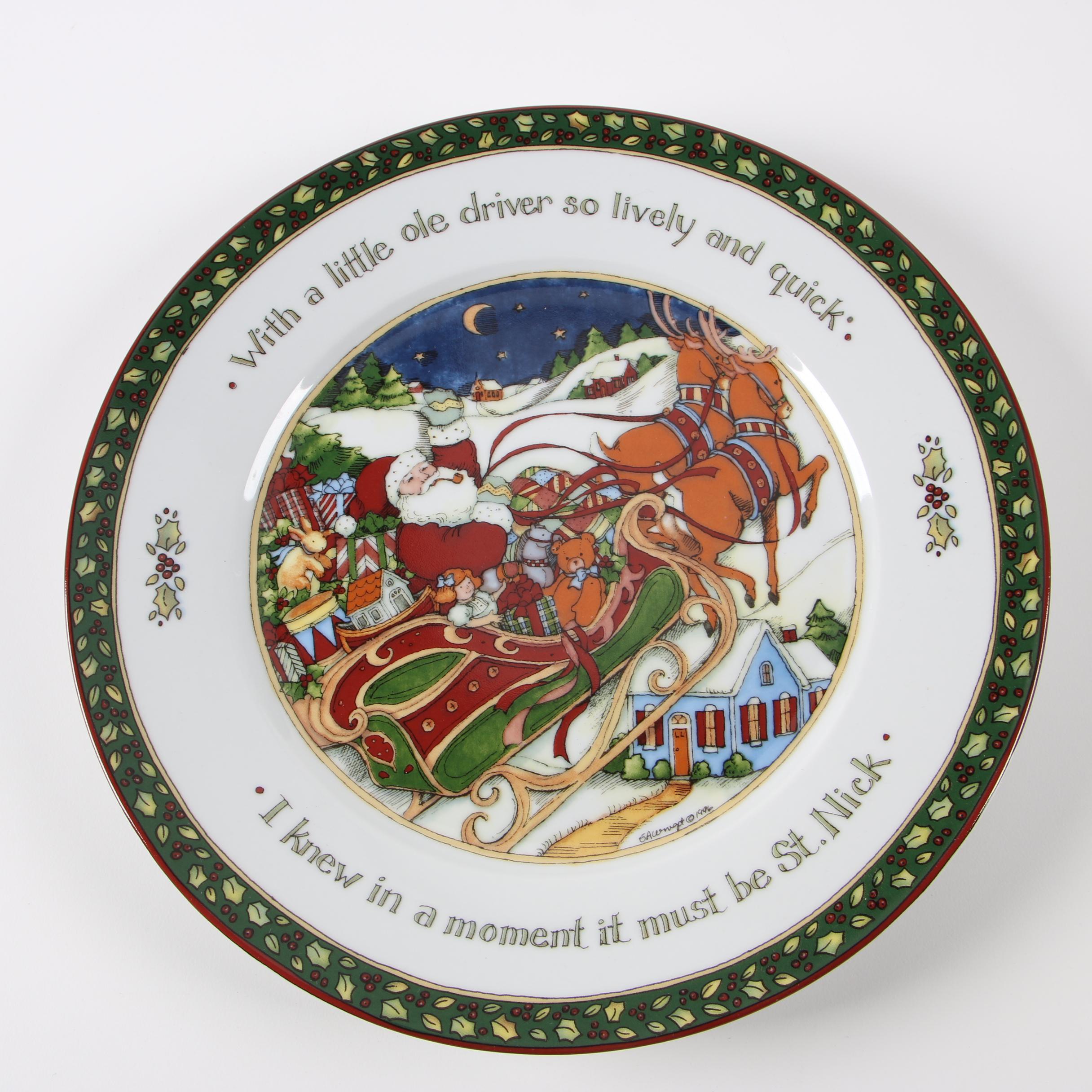 Portmeirion Studio "A Christmas Story" Porcelain Dinner Plate Set