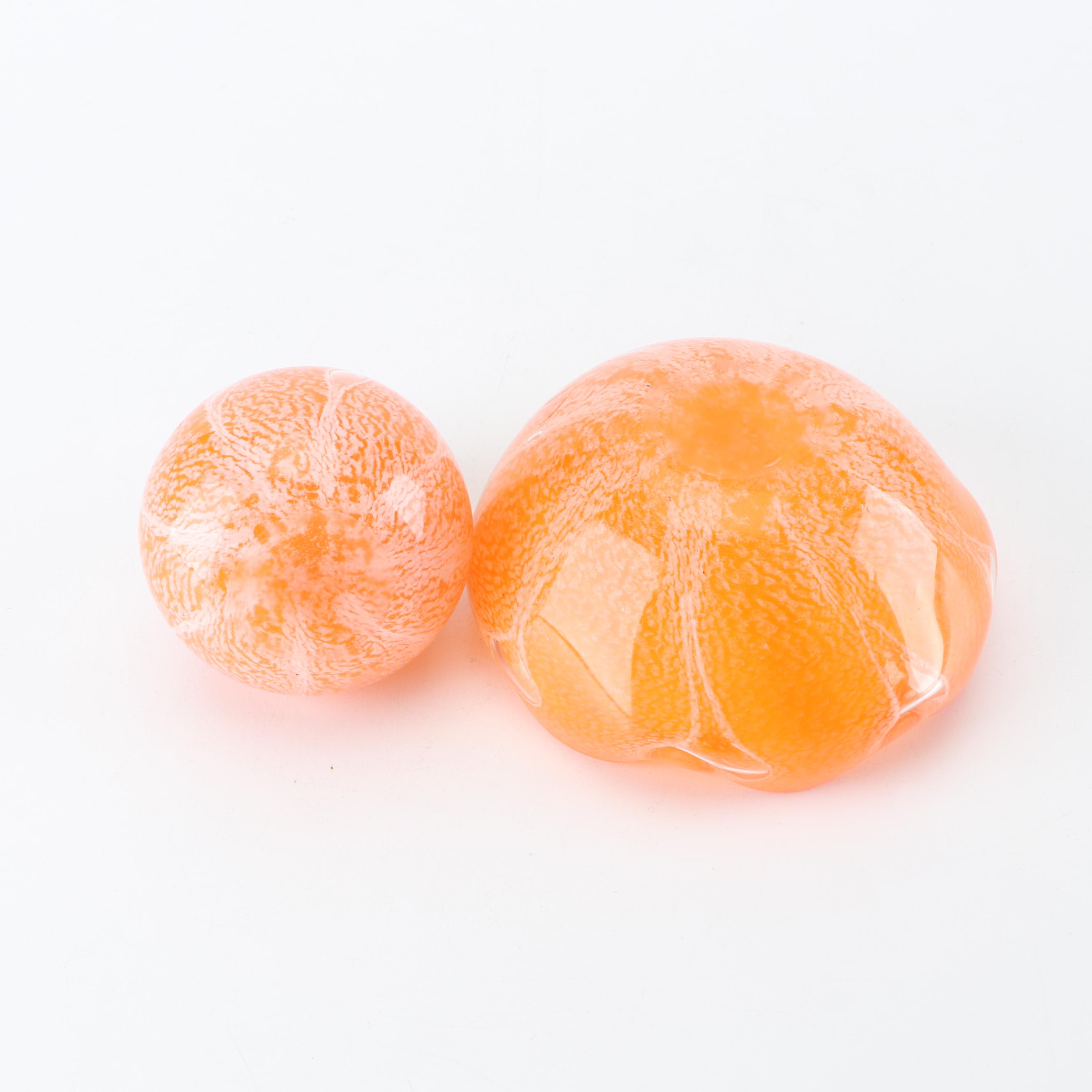 Murano Style Art Glass Ash Receiver with Table Lighter and Swung Vase