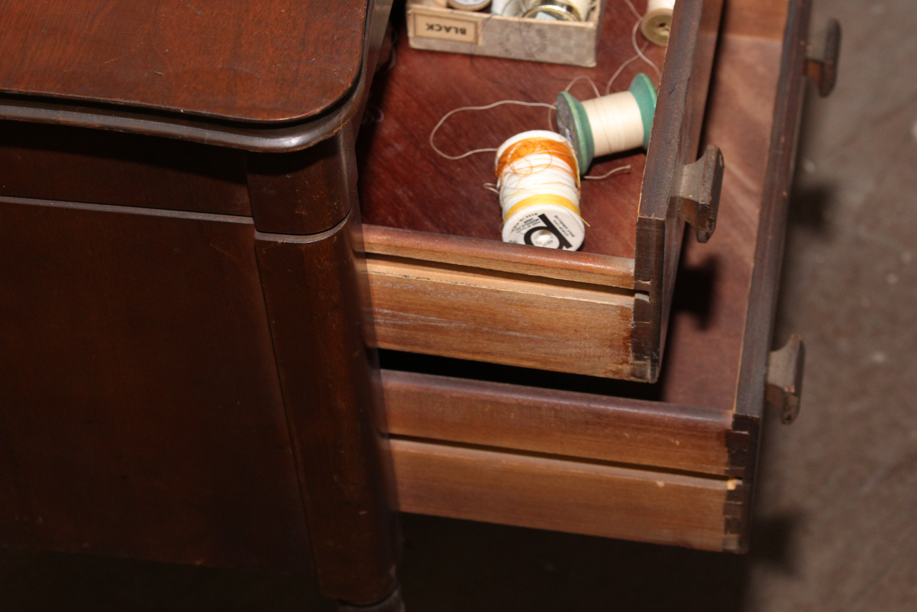 Mahogany "Perfect Sewing Cabinet" by Caswell-Runyan Co.